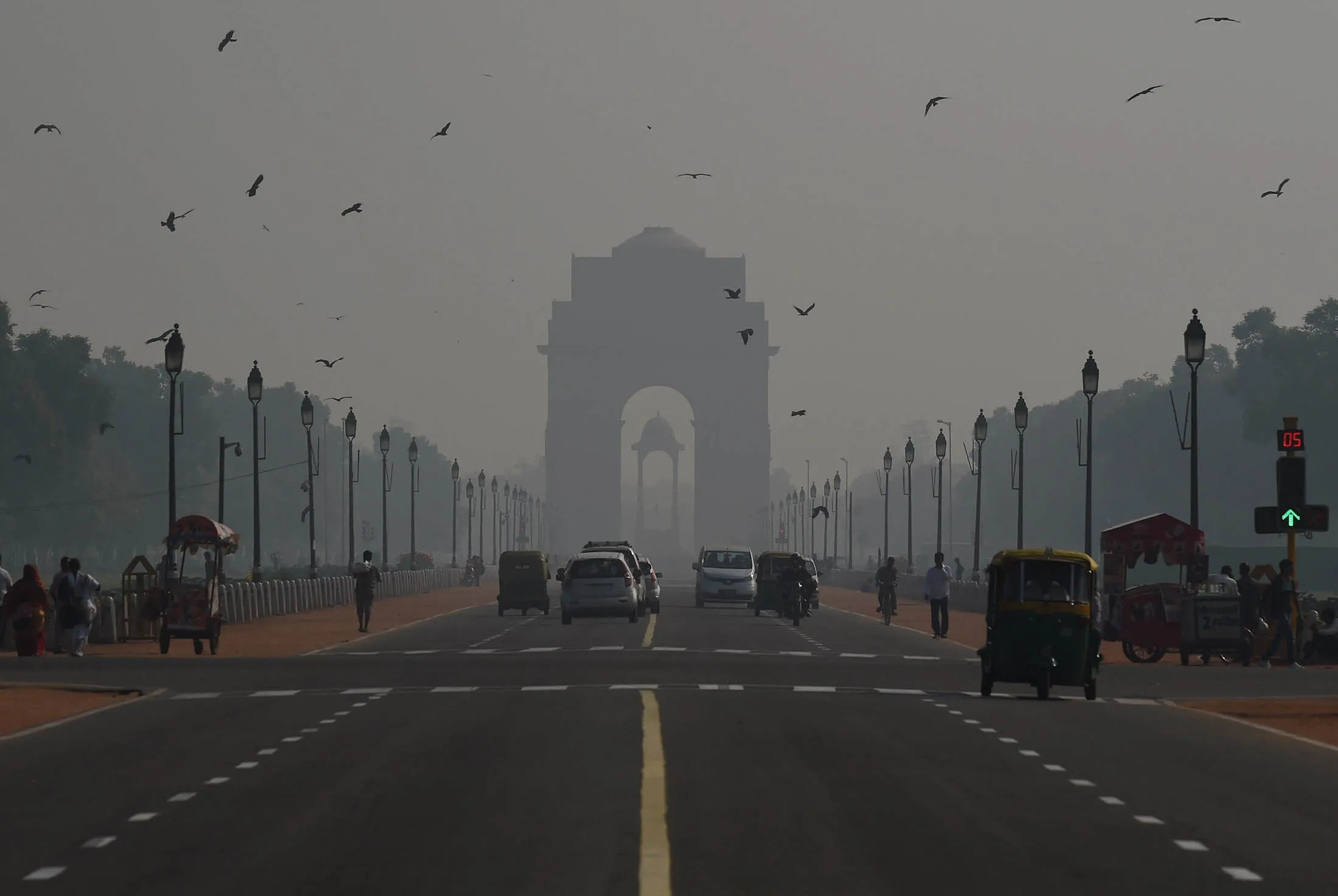 Smog enveloping New Delhi, India.
