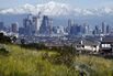 Snow-Covered Mountains Loom Over Los Angeles