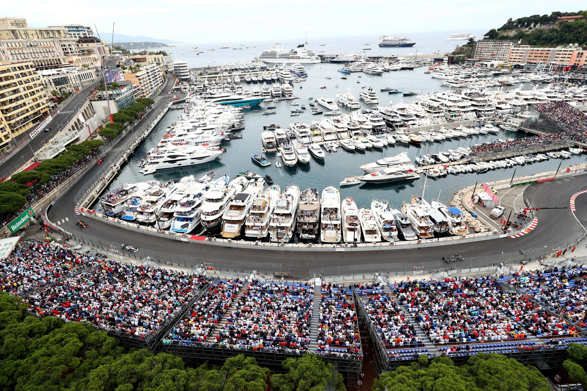 Spectators watch the F1 Grand Prix in Monte-Carlo&nbsp;in 2019.