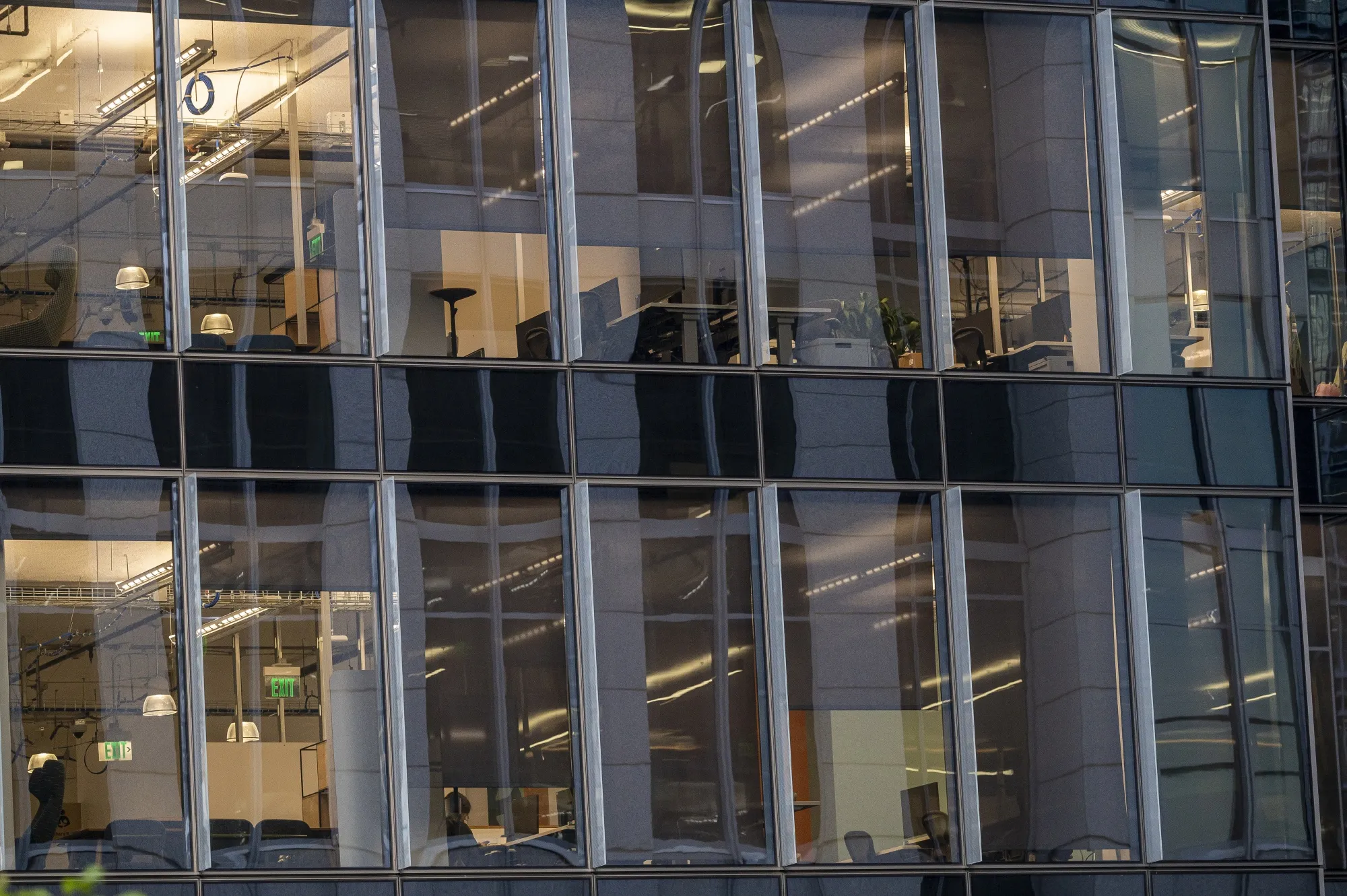 An empty office space in a building in San Francisco, California.