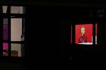 A television&nbsp;in an&nbsp;apartment shows a live broadcast of Lee Hsien Loong delivering his National Day Rally speech in Singapore on Aug.&nbsp;21.