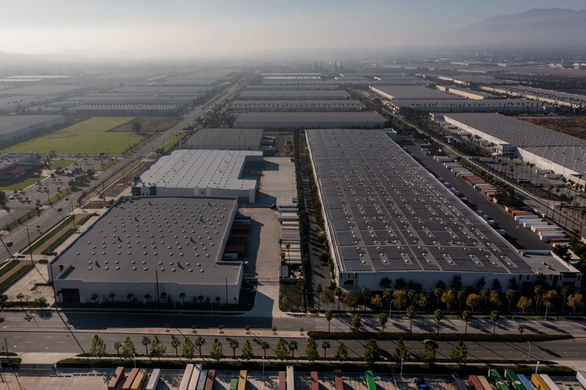 Warehouses in the area known as the Inland Empire in Redlands, Calif.