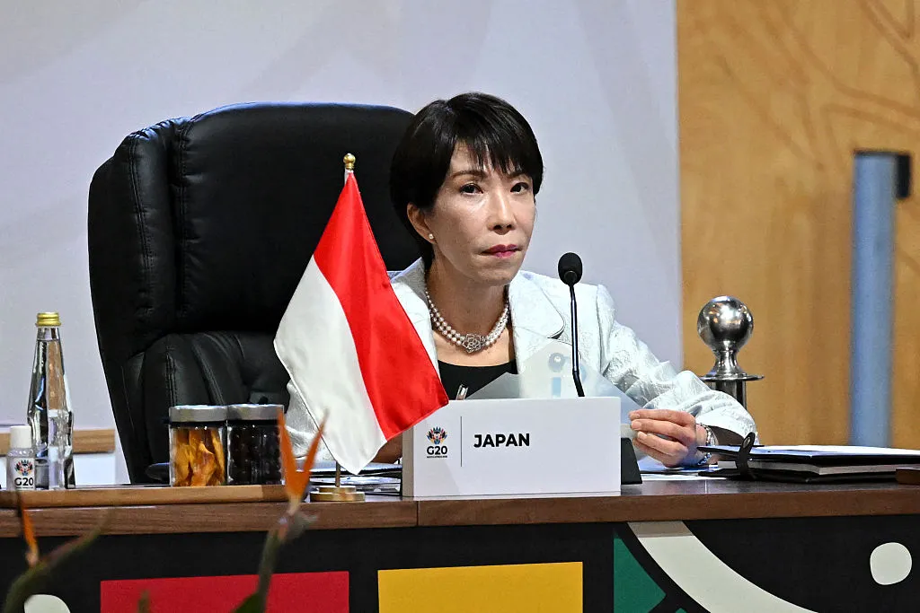 Sanae Takaichi attends a G20 Leaders’ Summit plenary session on Nov. 22.