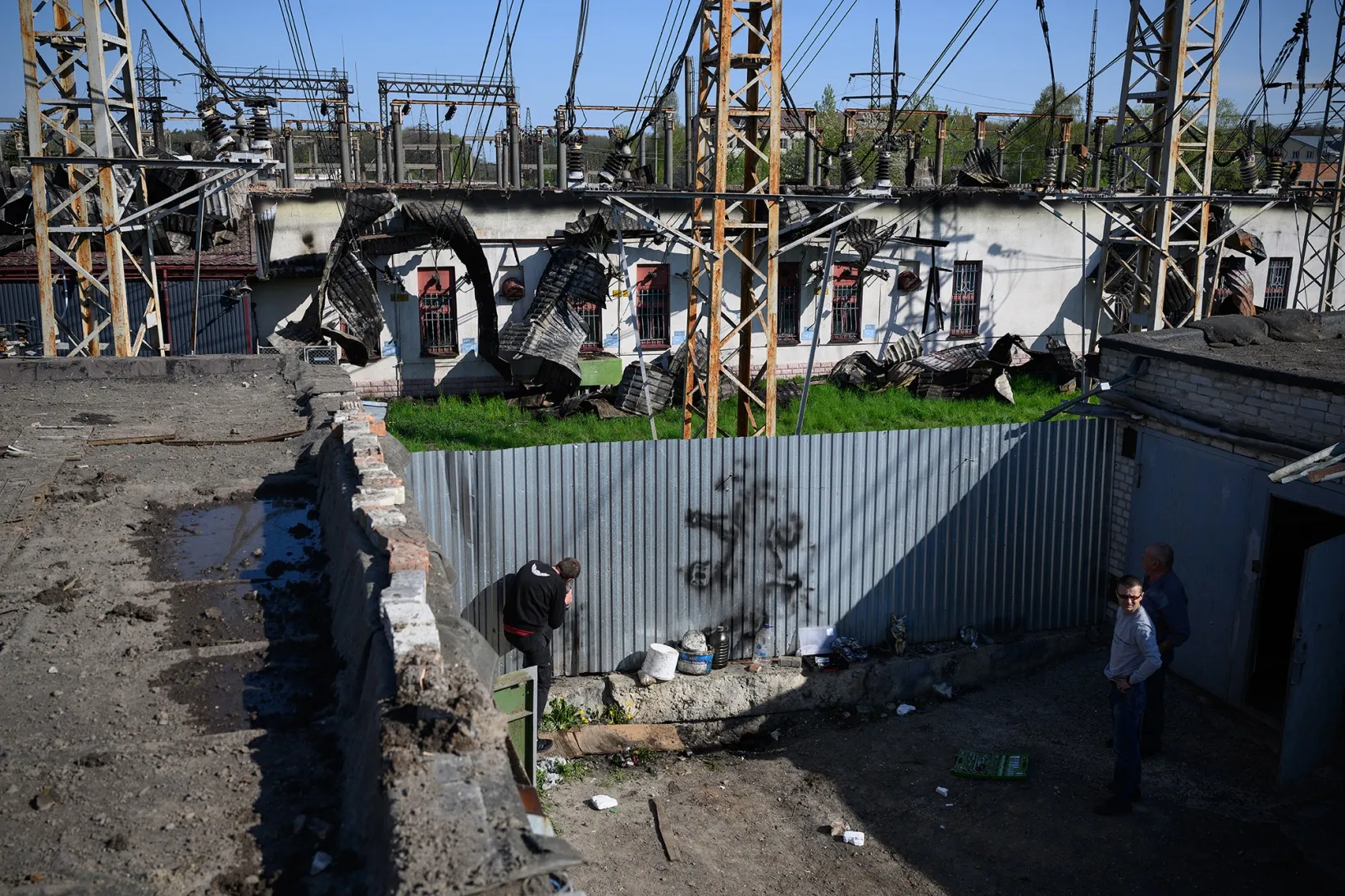 Russian air strikes hit electric grid equipment across the country, wounding several people.