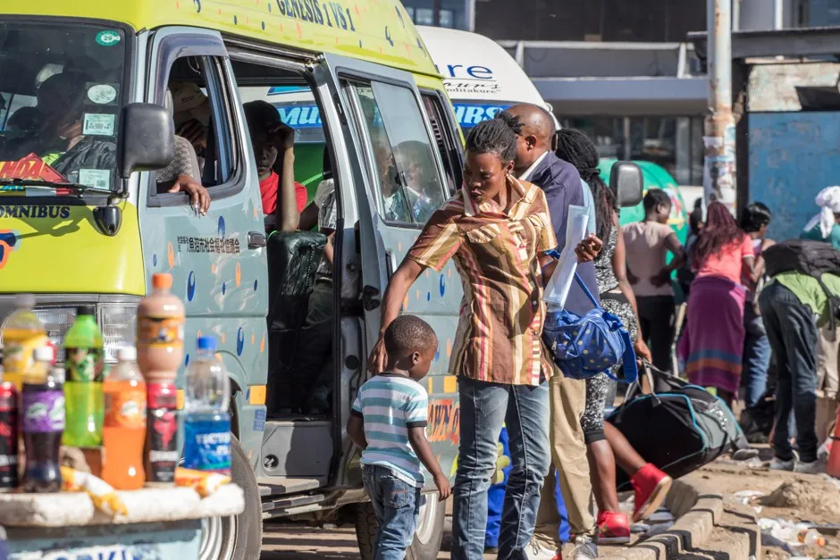 The 4th Street bus terminal in Harare, Zimbabwe.