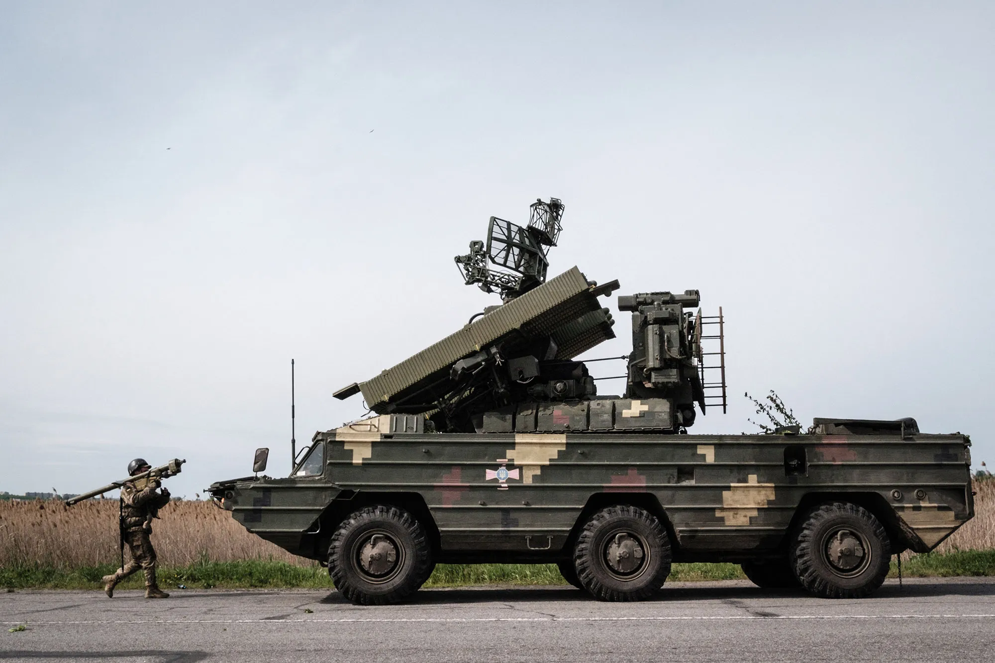 An anti aircraft missile system near Sloviansk, eastern Ukraine.