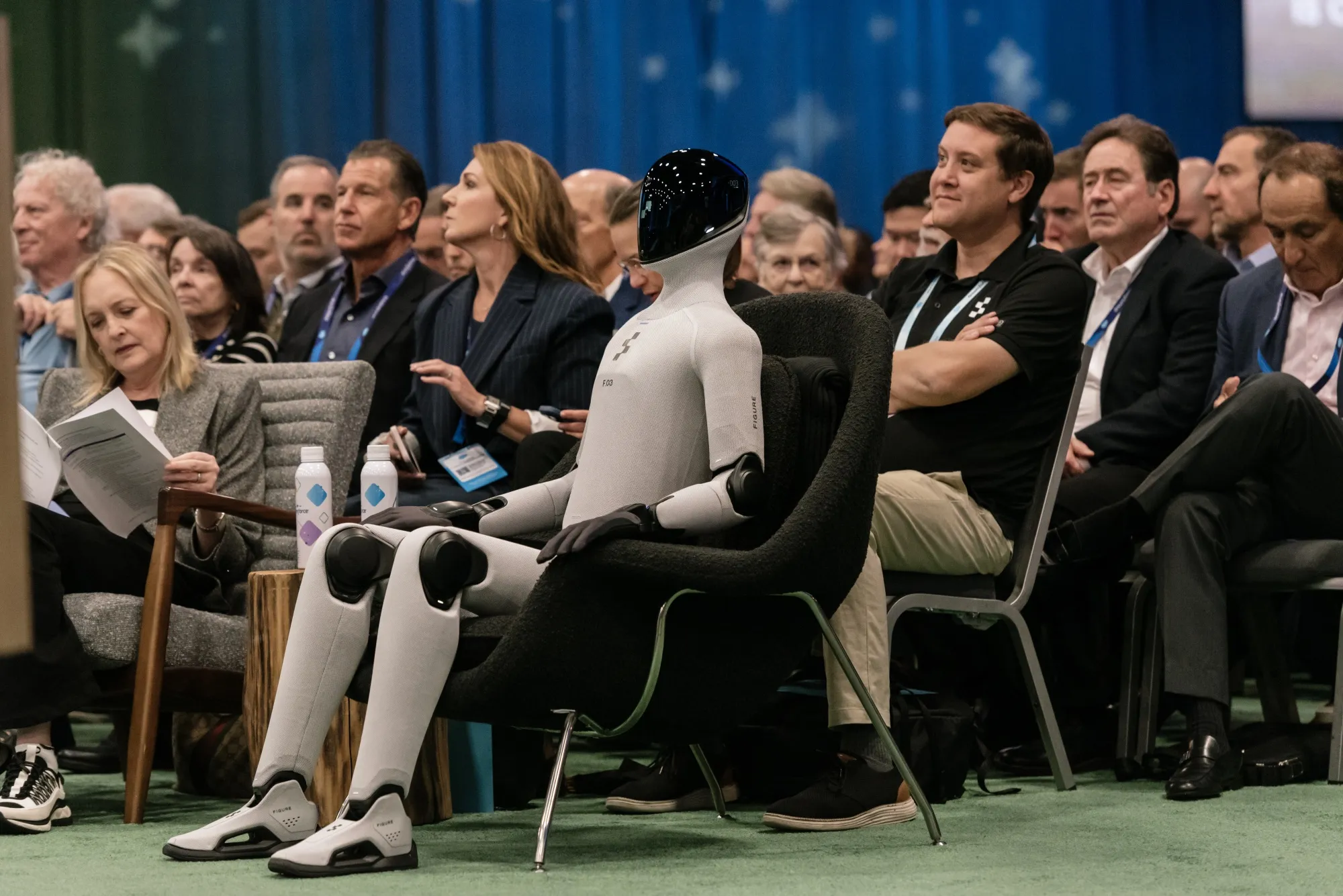 A Figure AI robot during the 2025 Dreamforce conference in San Francisco.