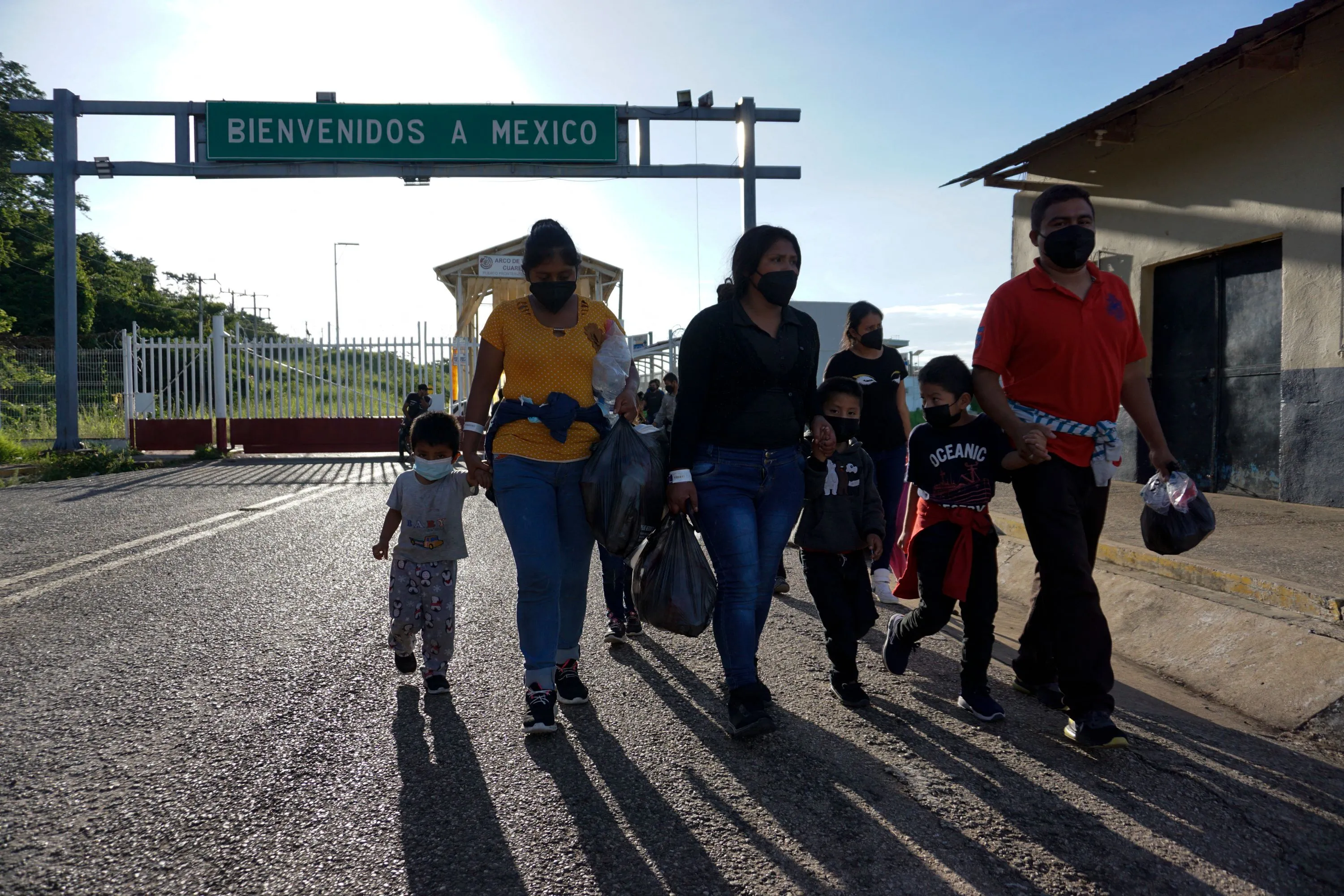 Migrants arrive to El Ceibo, Guatemala on Aug. 18.