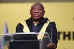 Cyril Ramaphosa addresses African National Congress&nbsp;members in Johannesburg on July 31.