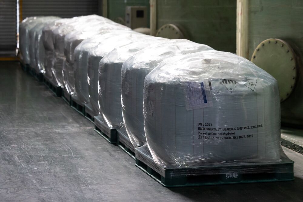 Bags of nickel sulfate in South Korea.