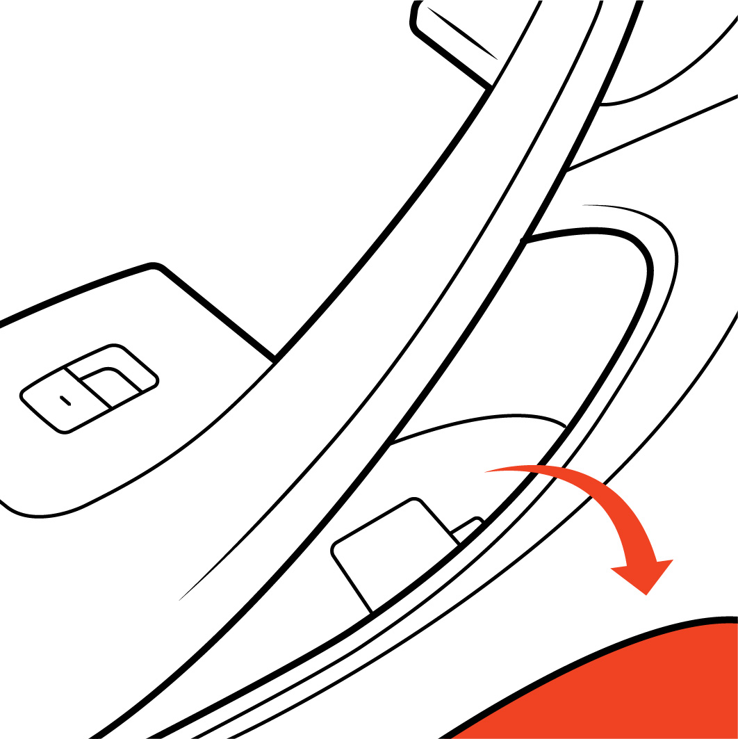 Close up view of the pocket in the back door