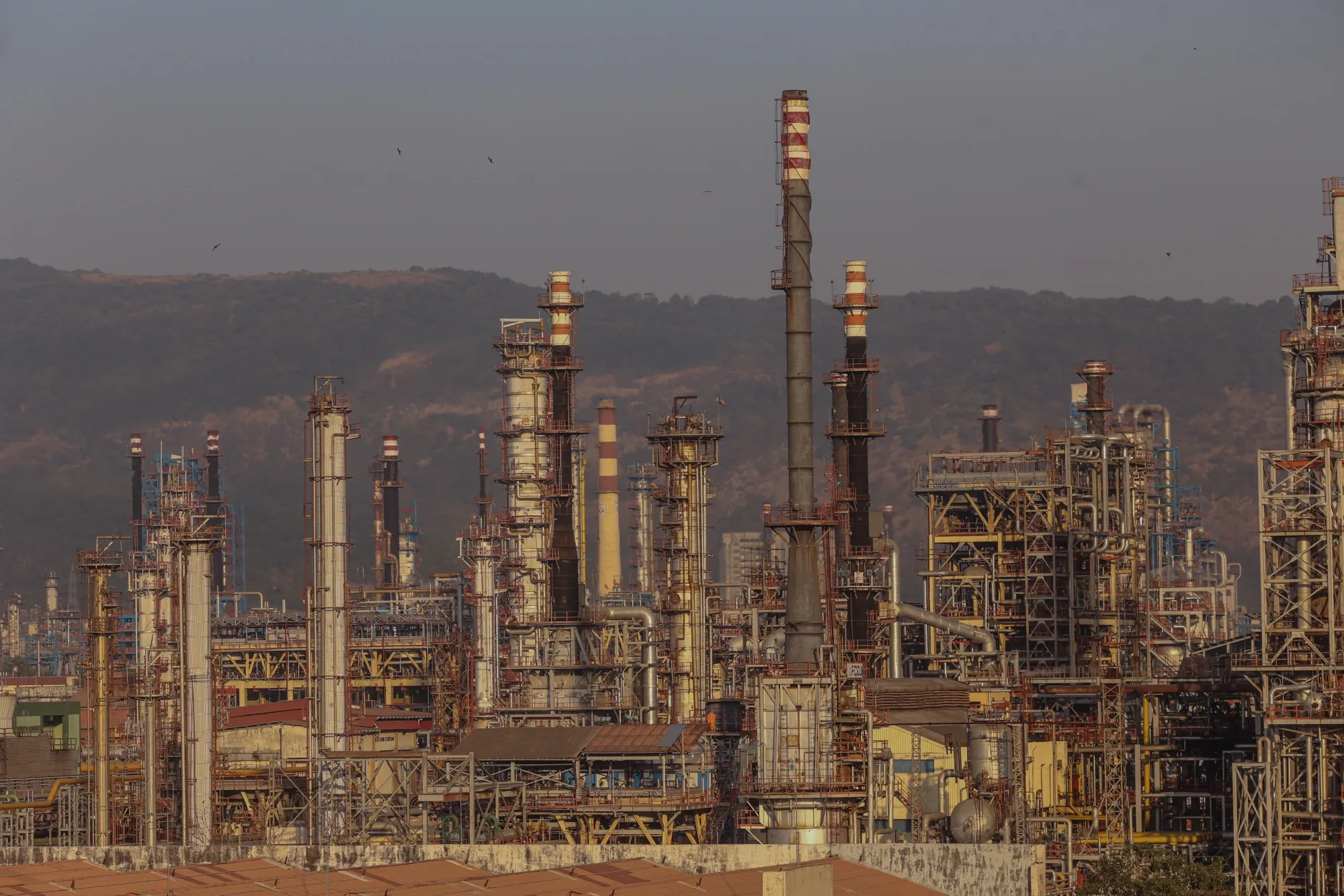 An oil refinery in Mumbai, India.