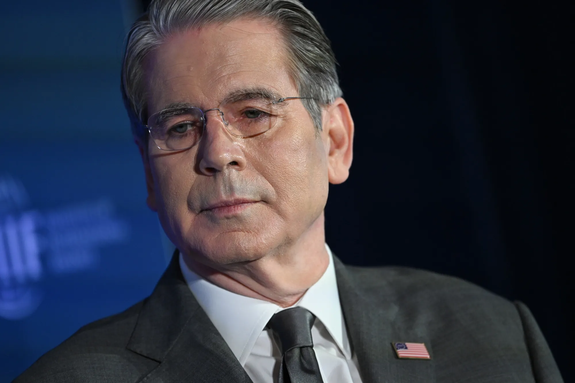 Scott Bessent speaks at an International Institute of Finance event in Washington, DC, on April 14.