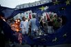 Burning European flag