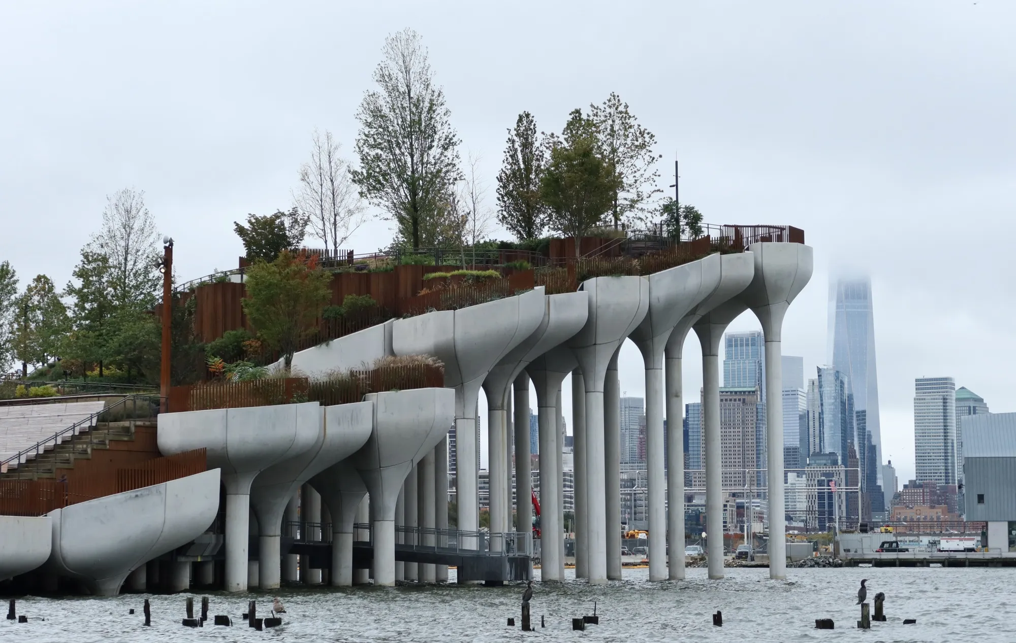Little Island is a $260 million park and performance space, largely funded by media mogul Barry Diller, built on stilts in the Hudson River in&nbsp;Lower Manhattan.