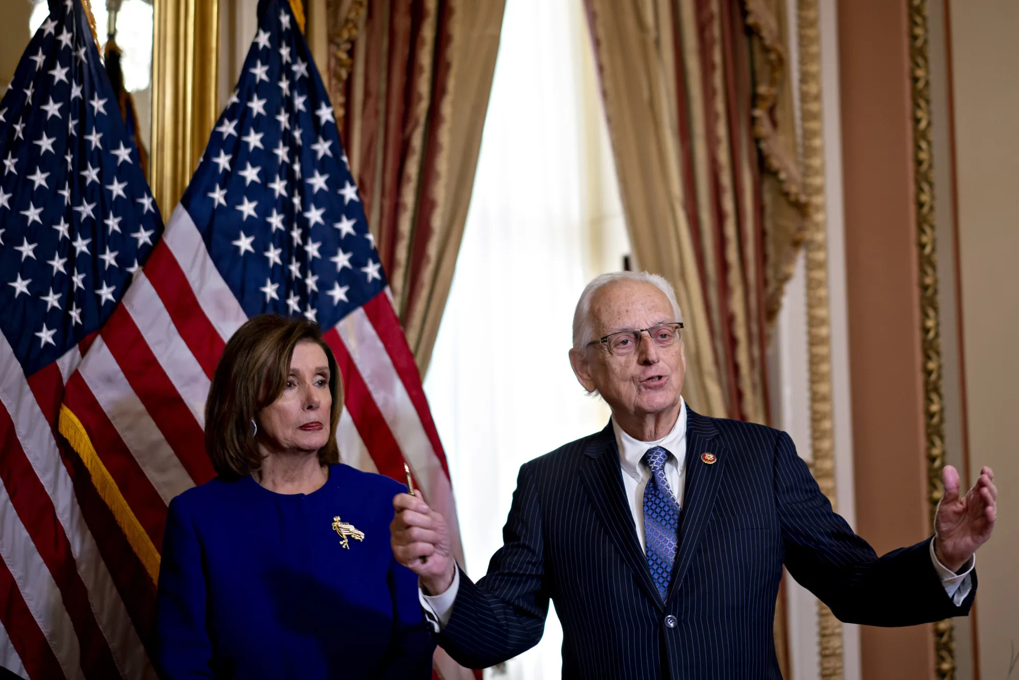 Representative Bill Pascrell with&nbsp;U.S. House Speaker Nancy Pelosi in 2020.&nbsp;