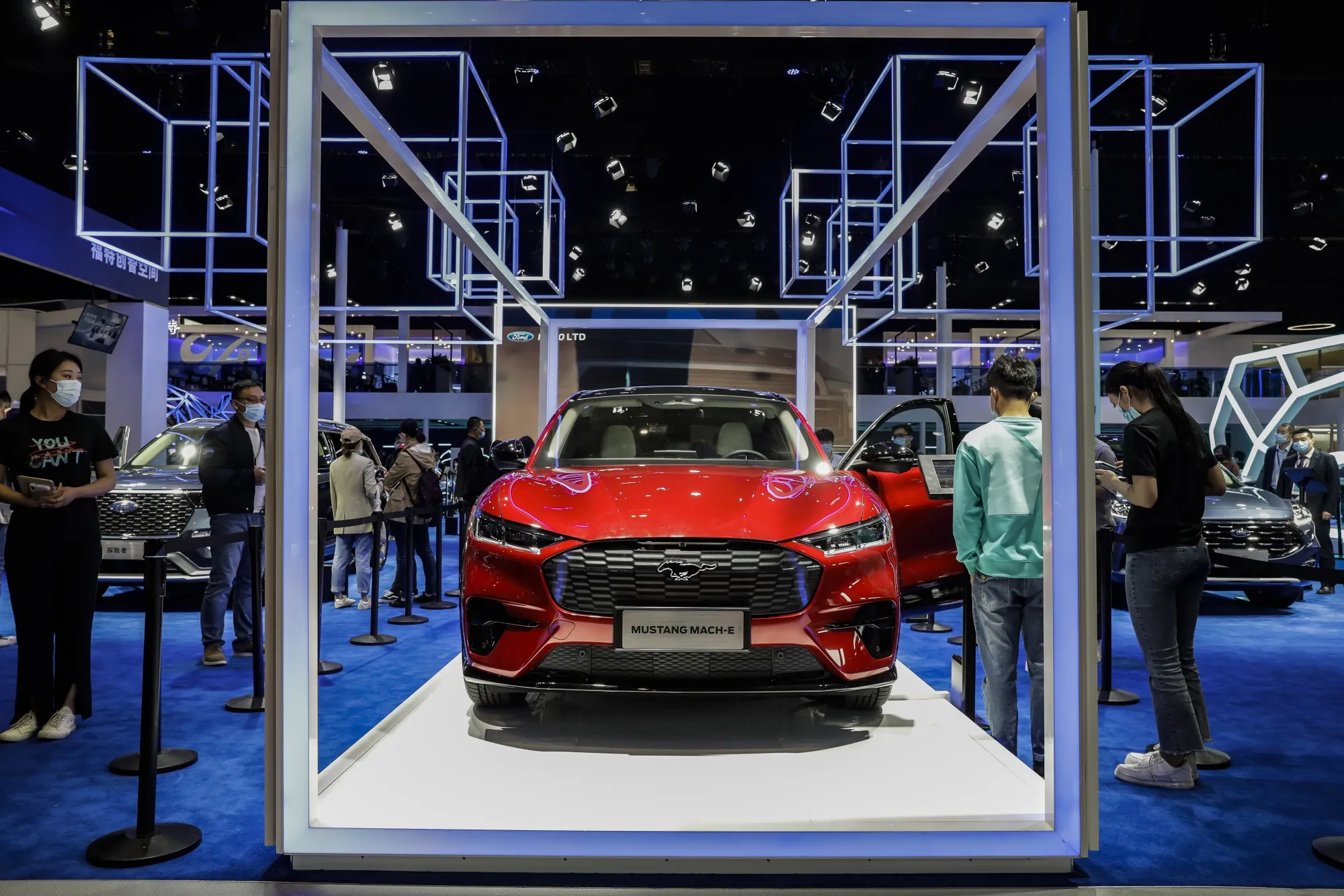 The Ford Motor Co. Mustang Mach-E electric vehicle at the Auto Shanghai 2021 show in Shanghai on April 20.