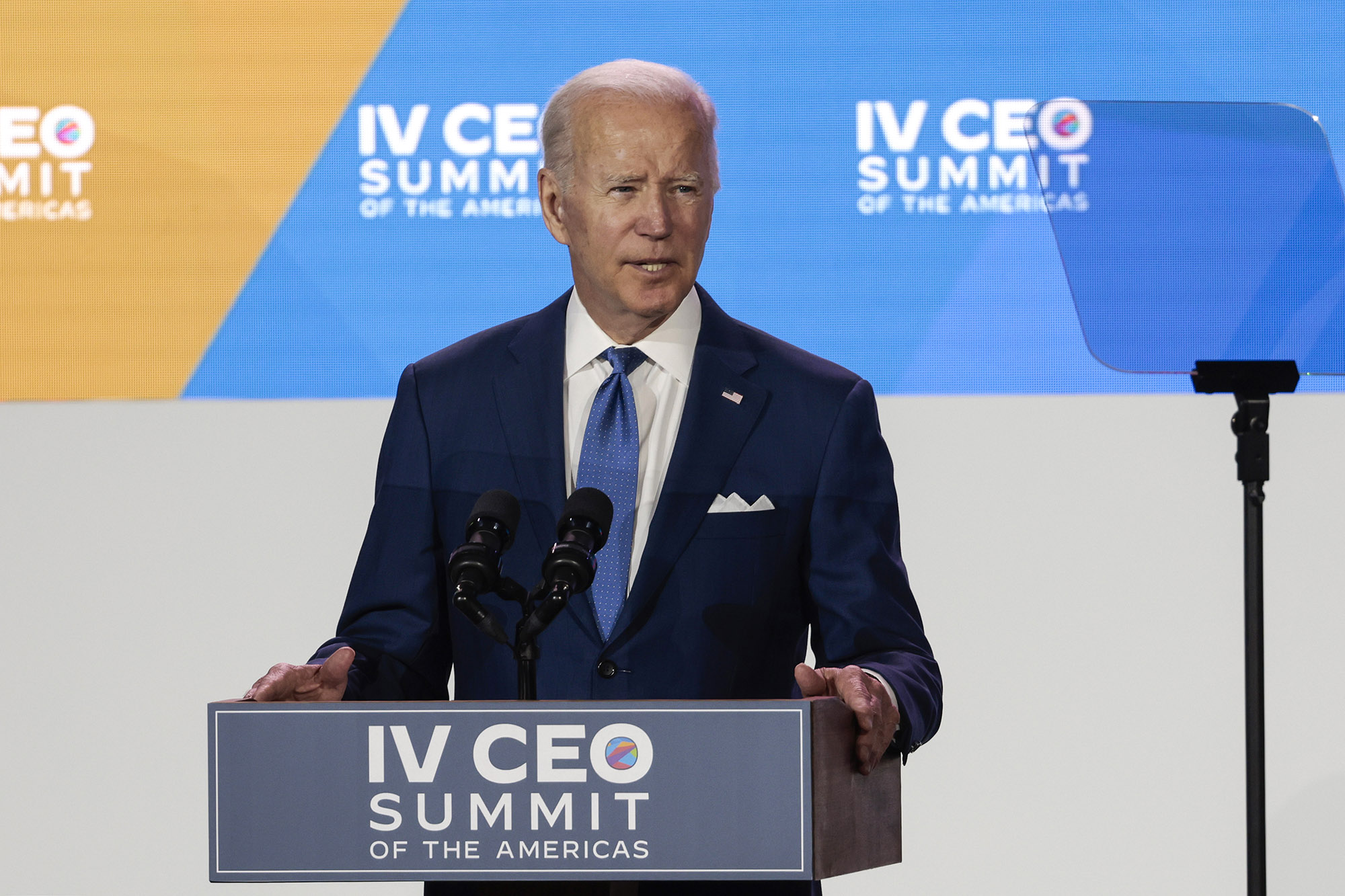 Joe Biden speaks at the Summit of the Americas in Los Angeles&nbsp;on June 9.&nbsp;