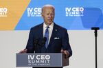 Joe Biden speaks at the Summit of the Americas in Los Angeles&nbsp;on June 9.&nbsp;