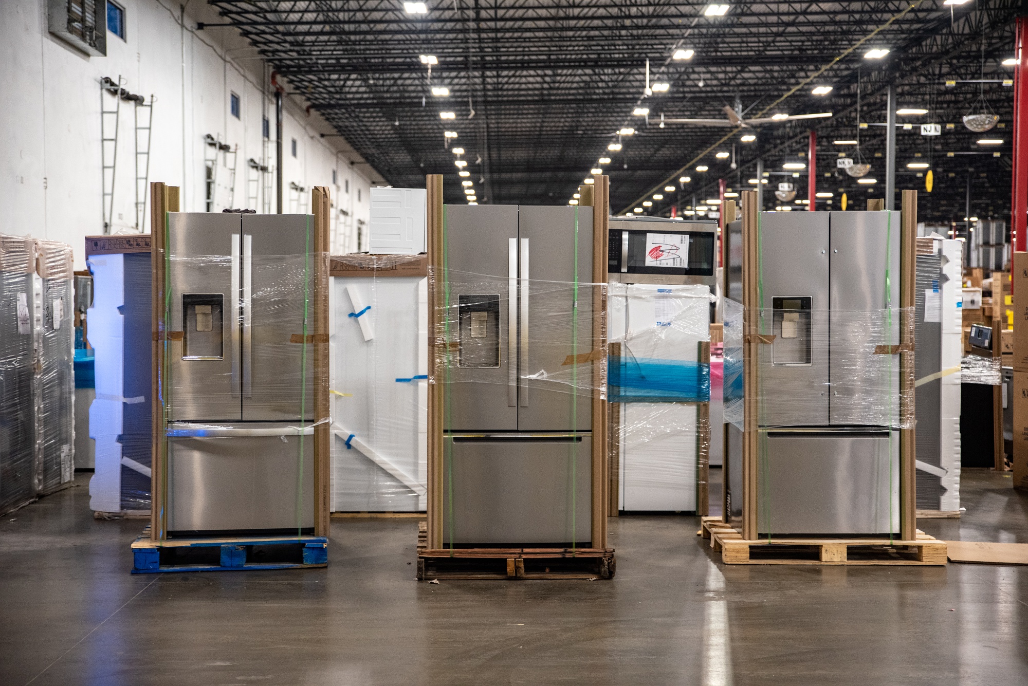 Whirlpool&nbsp;refrigerators at a distribution center in Texas.