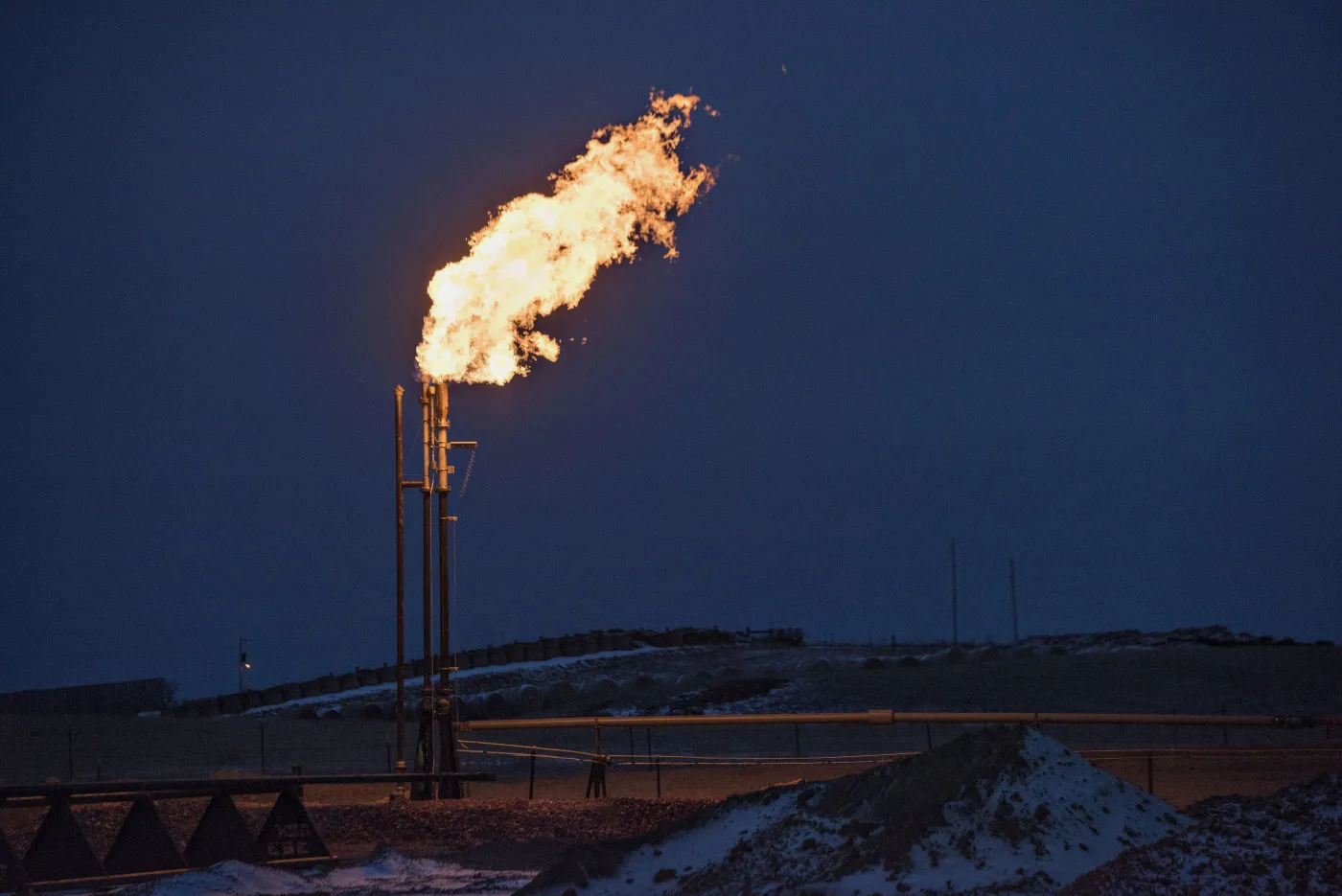 A gas flare&nbsp;near Sidney, Montana, on Feb. 14, 2015.&nbsp;