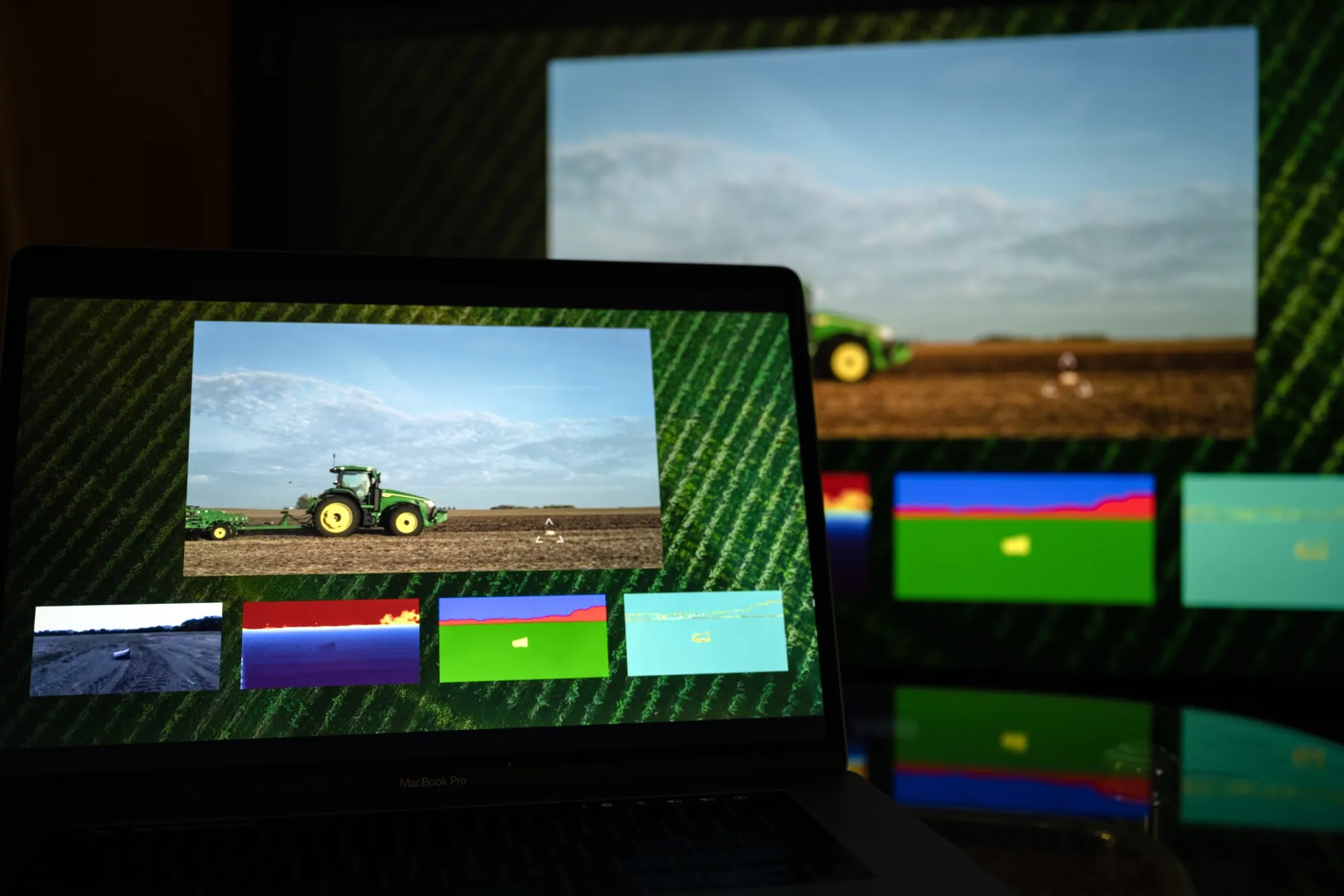 Technology for an autonomous tractor is displayed at the CES 2022 trade show in Las Vegas, Nevada.&nbsp;