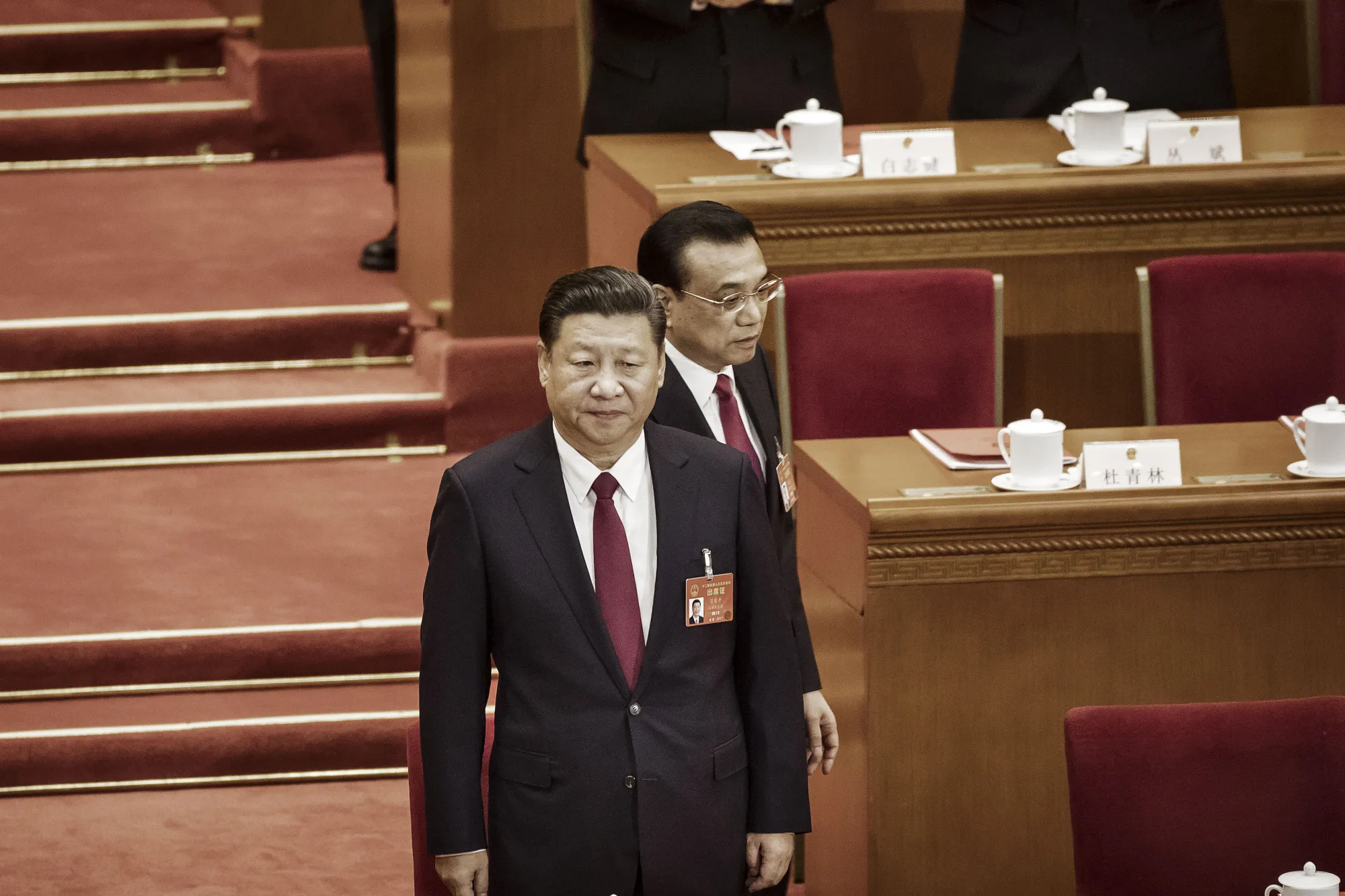 Xi Jinping and Li Keqiang at the NPC.
