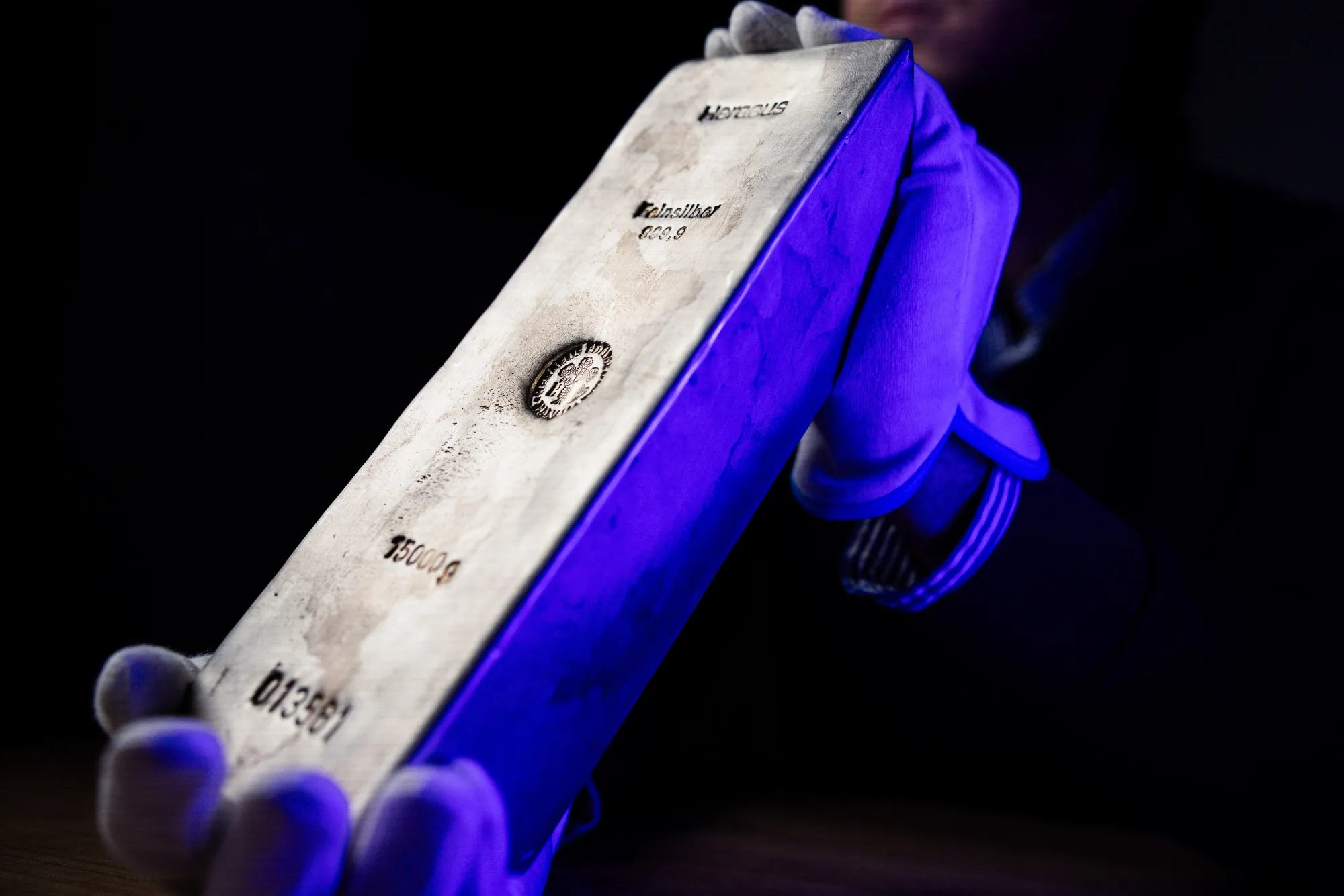A silver bar at a bullion dealer in Budapest on Jan. 22.