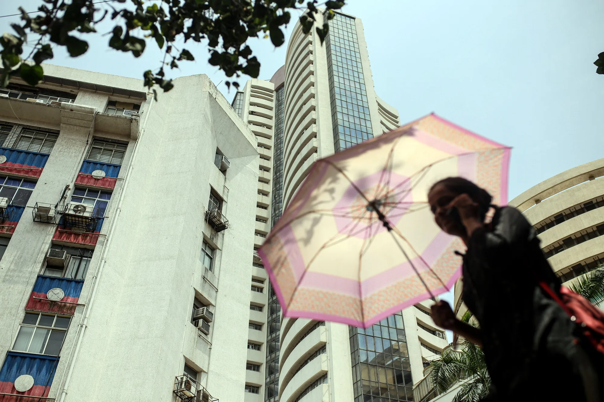 The Bombay Stock Exchange building in Mumbai, India.
