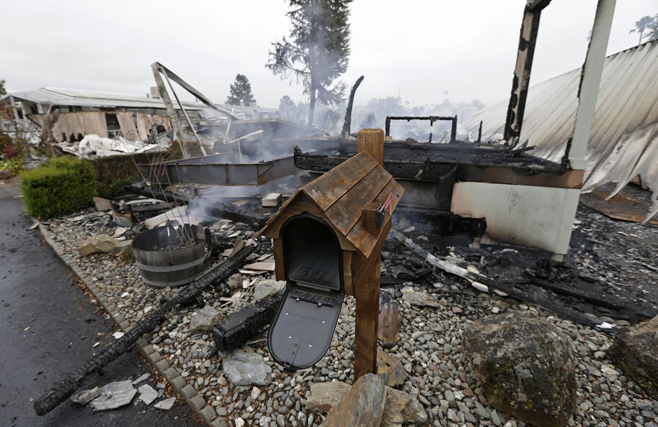 A gas fire following the 2014 Napa earthquake destroyed homes at the Napa Valley Mobile Home Park.