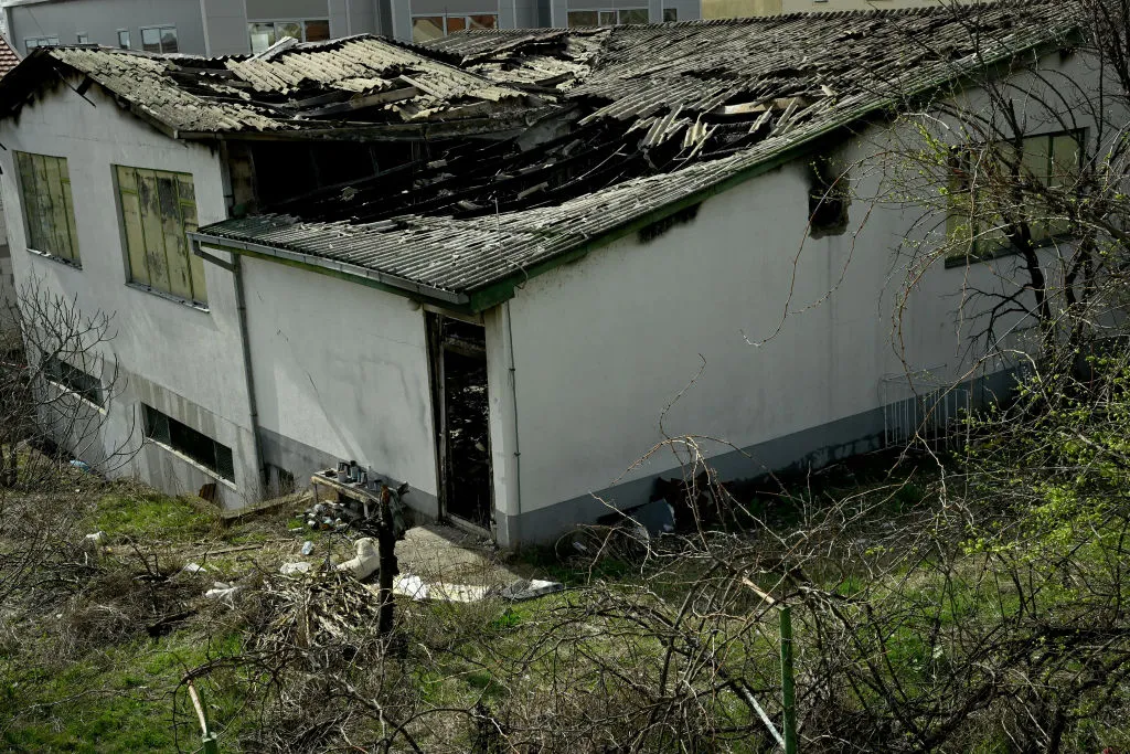 The nightclub inside which a fire broke&nbsp;out, in Kocani, on March 16.