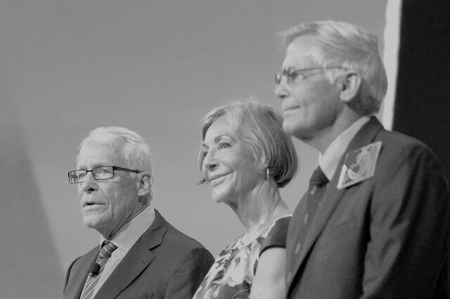 Rob, Alice and Jim Walton during the annual Walmart shareholders meeting event in 2018.