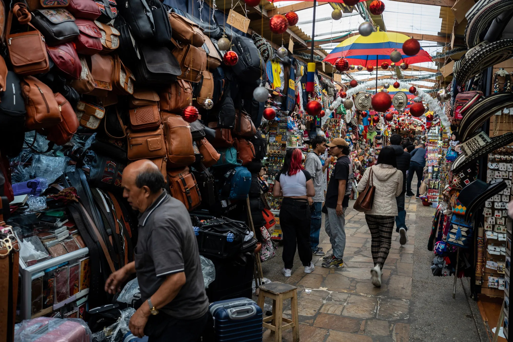 Shoppers in Bogota, Colombia.