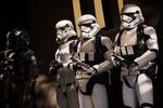 Actors dressed as Stormtroopers, character from the 'Star Wars' film franchise, stand on stage during the Electron.