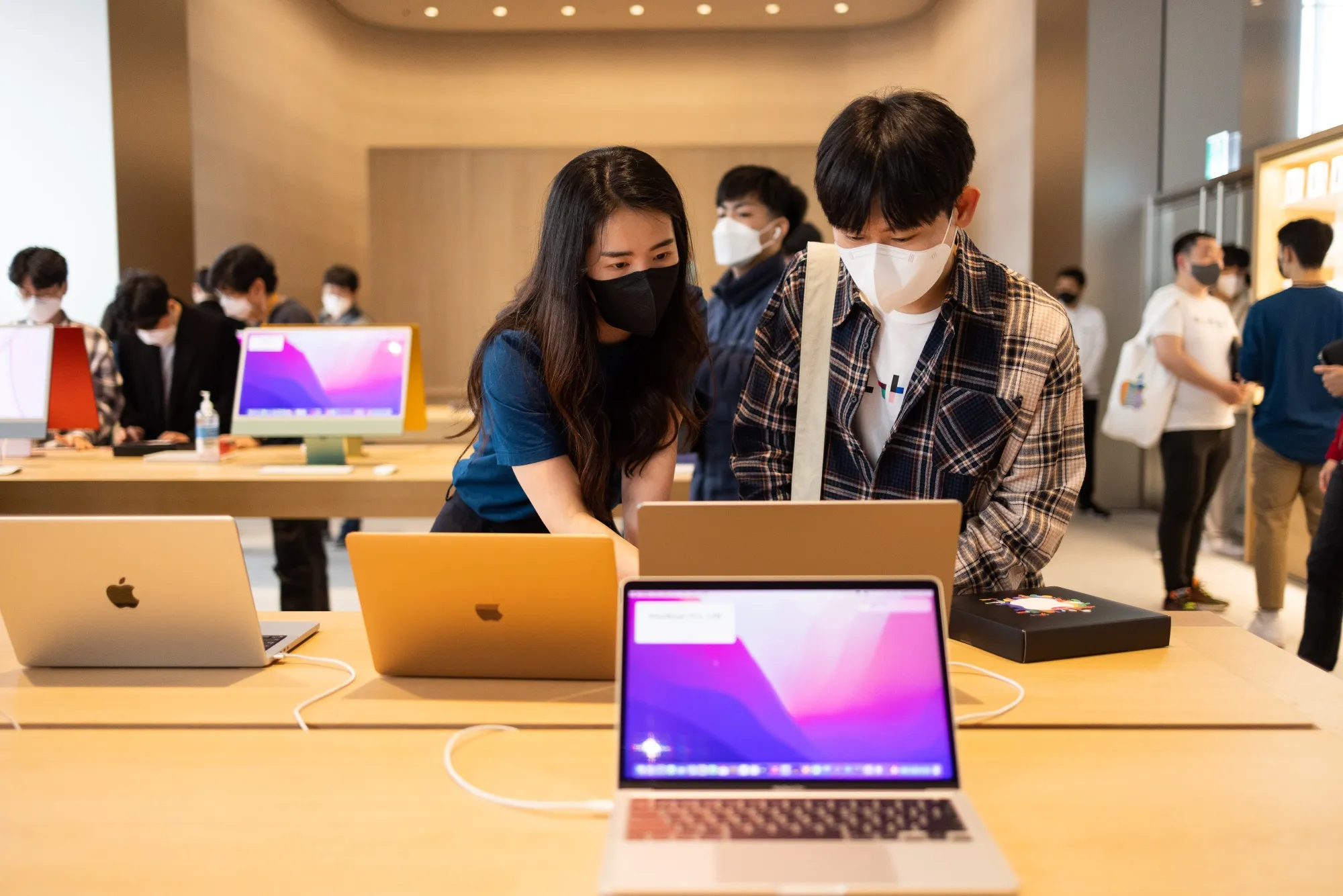 A Macbook Pro computer at an Apple store in Seoul this month.