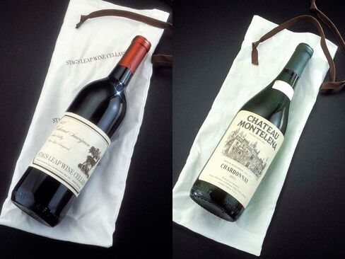 These two winning bottles, 1973 Stag's Leap Wine Cellars SLV cabernet sauvignon (on the left) and the 1973 Chateau Montelena chardonnay (on the right), are on display at the Smithsonian Institution in Washington D.C. in an exhibit entitled: FOOD: Transforming the American Table 1950-2000.