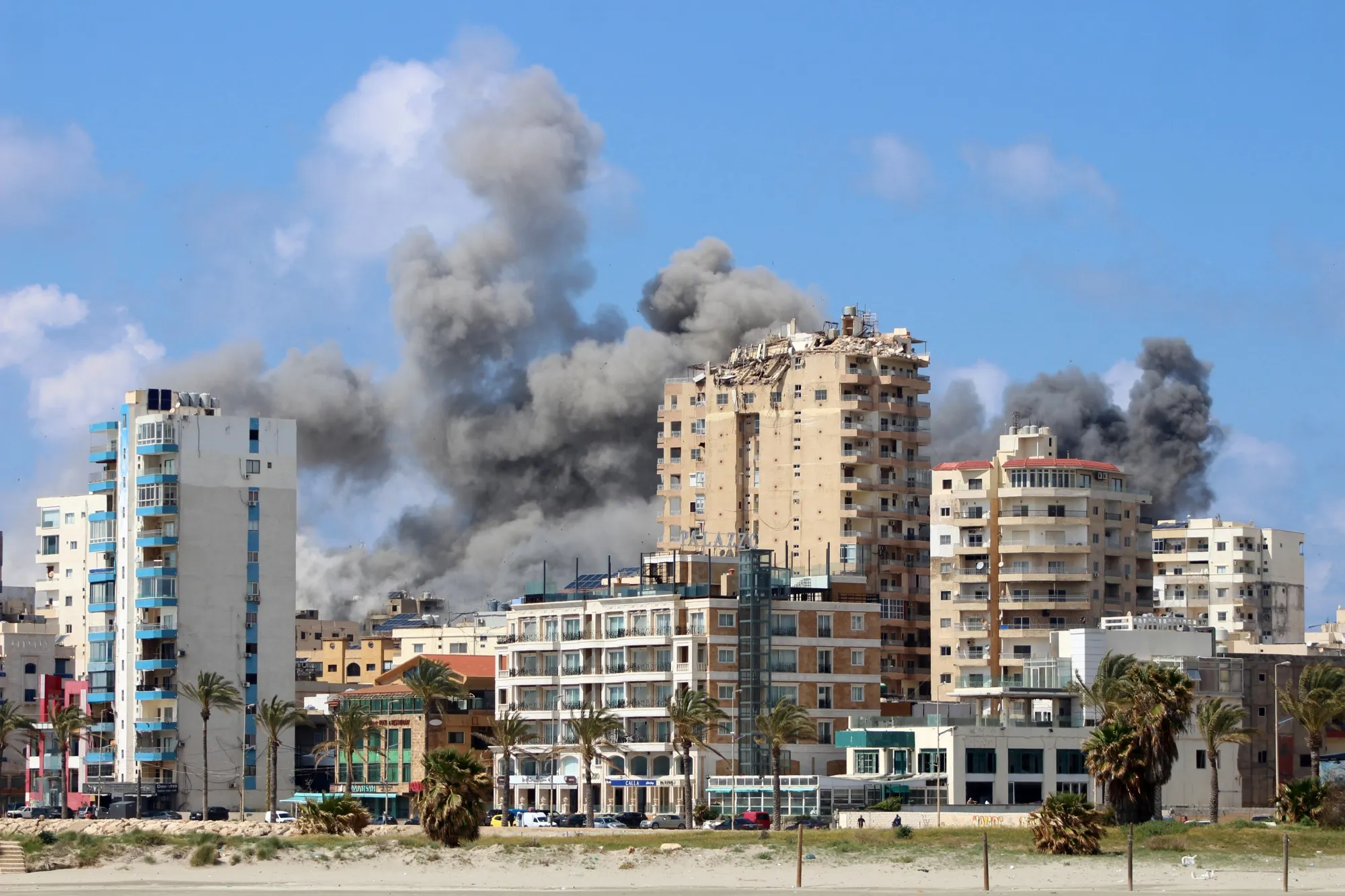 Smoke rises from the site of an Israeli attack on Tyre, Lebanon on Wednesday.