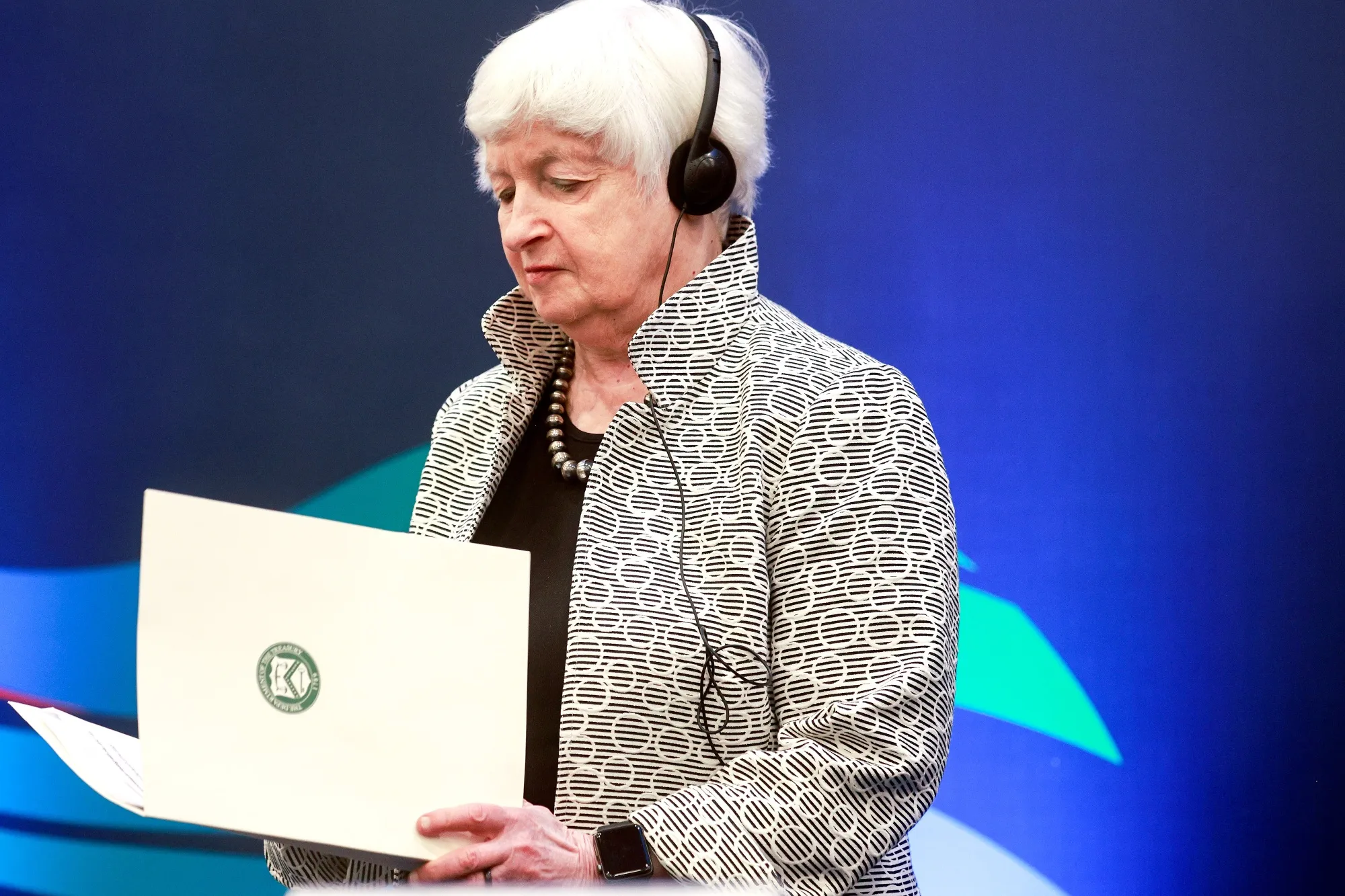 Janet Yellen, US Treasury secretary, while attending Group of 20 finance ministers and central bank governors meetings in Rio de Janeiro, Brazil, July 26, 2024.