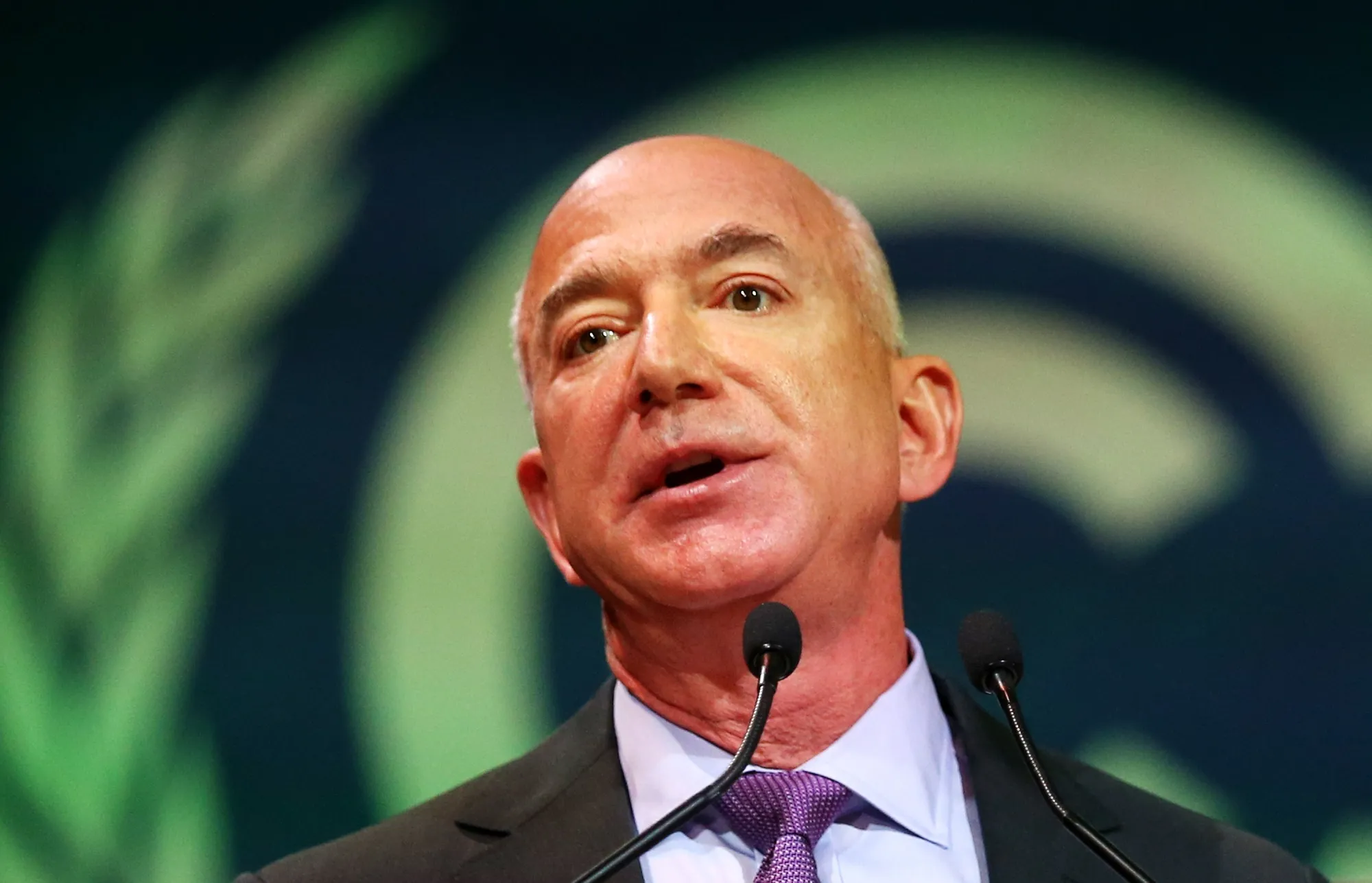 Jeff Bezos speaks during the Action on Forests and Land Use session at the COP26 climate talks in Glasgow, U.K., on Nov. 2.