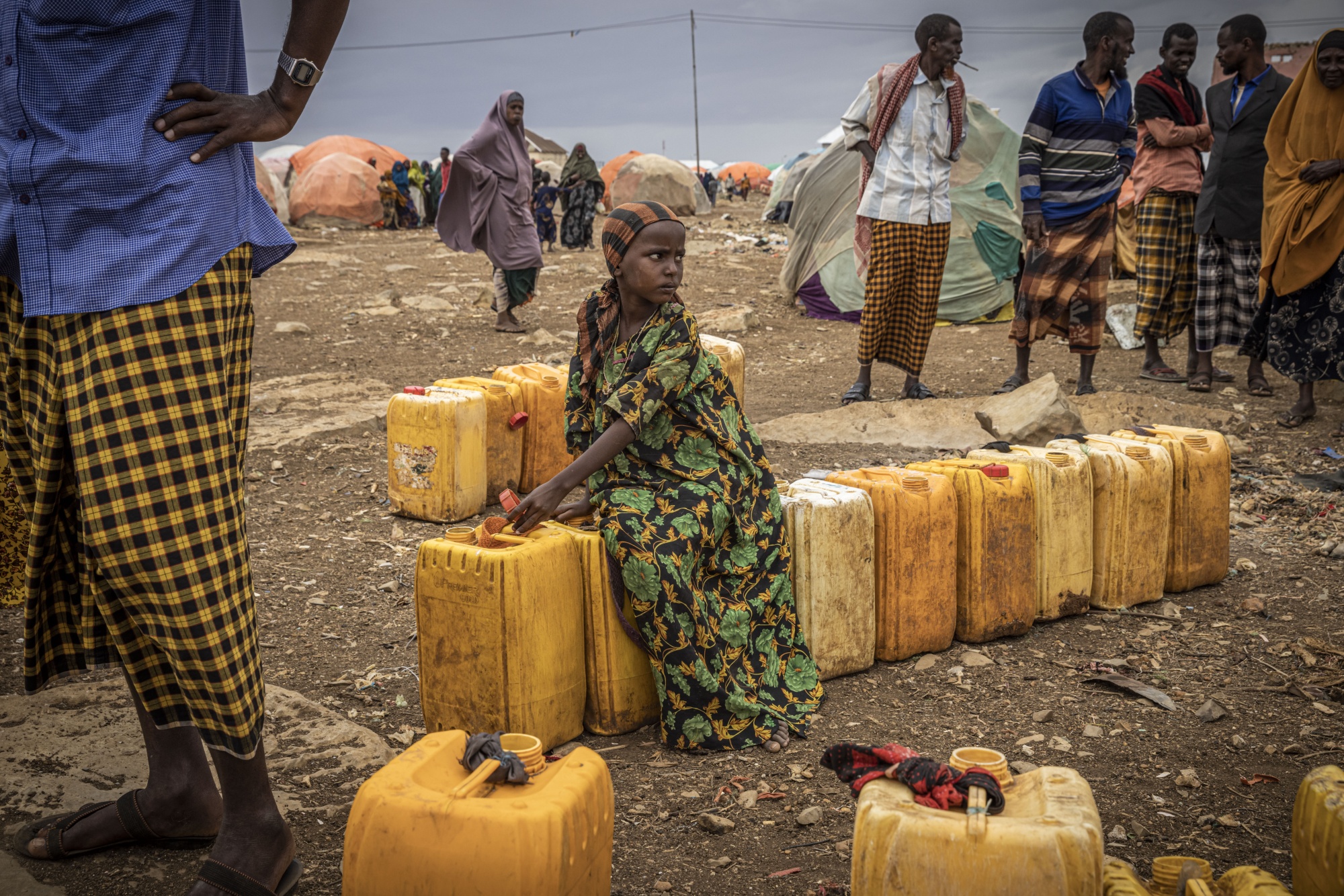 A displacement camp for people impacted by drought in Baidoa, Somalia. Africa will be among the hardest hit by global warming.