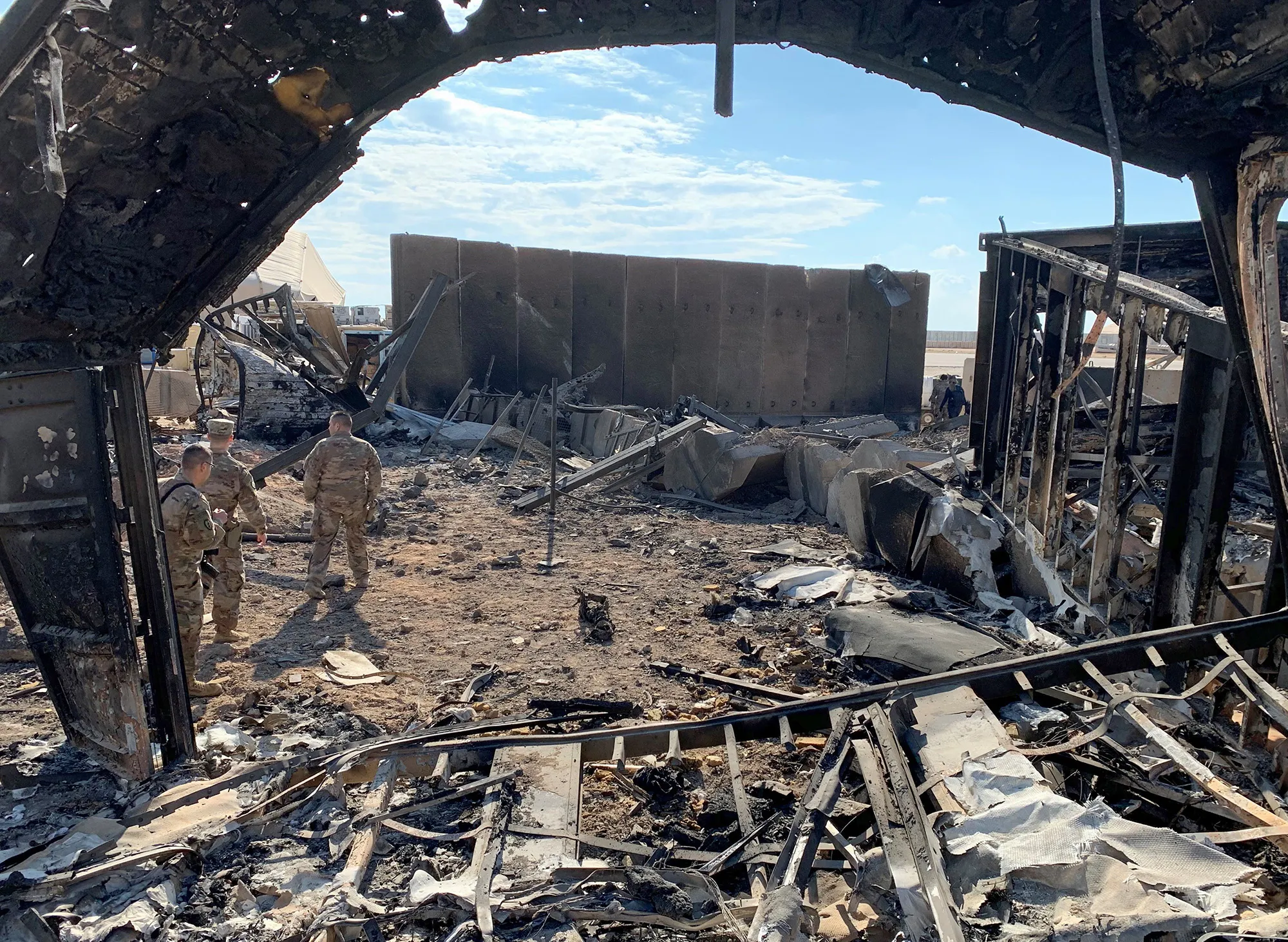 Damage at the Ain al-Asad&nbsp;air base in the western Iraqi province of Anbar on Jan. 13.