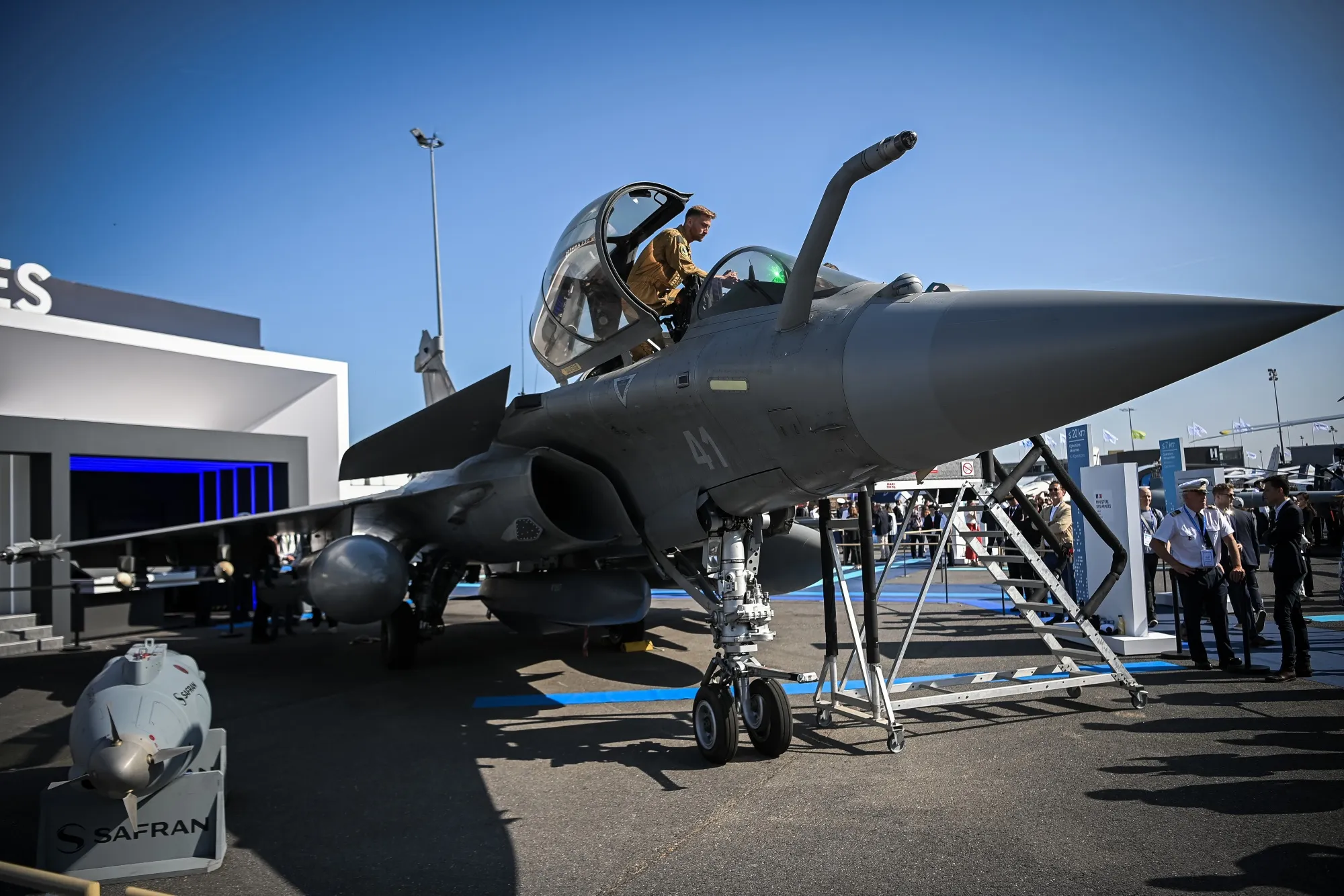 A Dassault Rafale fighter jet at the Paris Air Show.