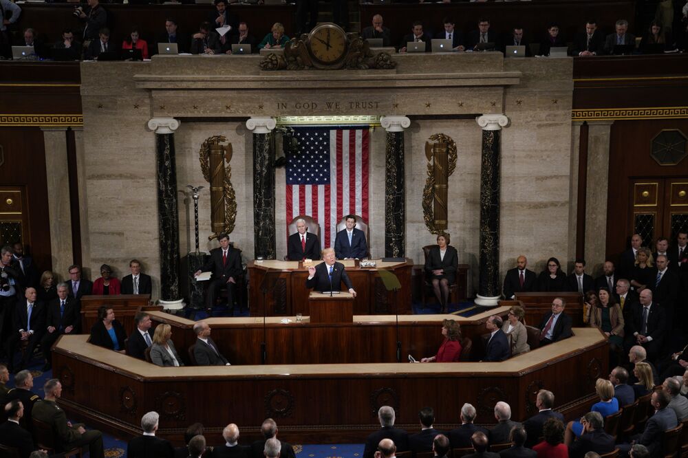 Full Text President Donald Trump S 2018 State Of The Union Address Bloomberg