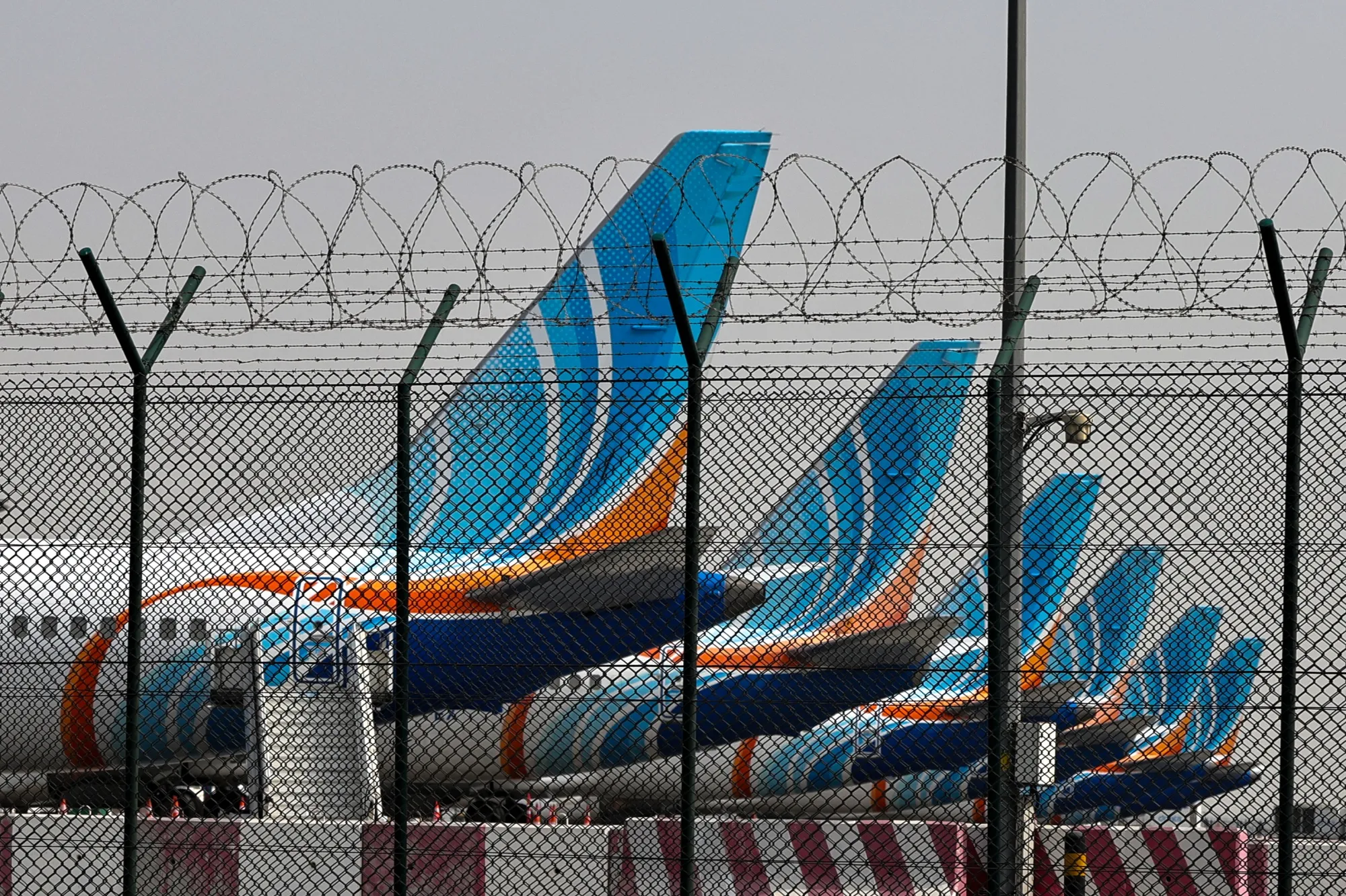 Planes parked on the tarmac on Monday in&nbsp;Dubai.