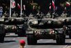 Polish Leopard 2 battle tanks during the Polish Army Parade in Warsaw in 2025.