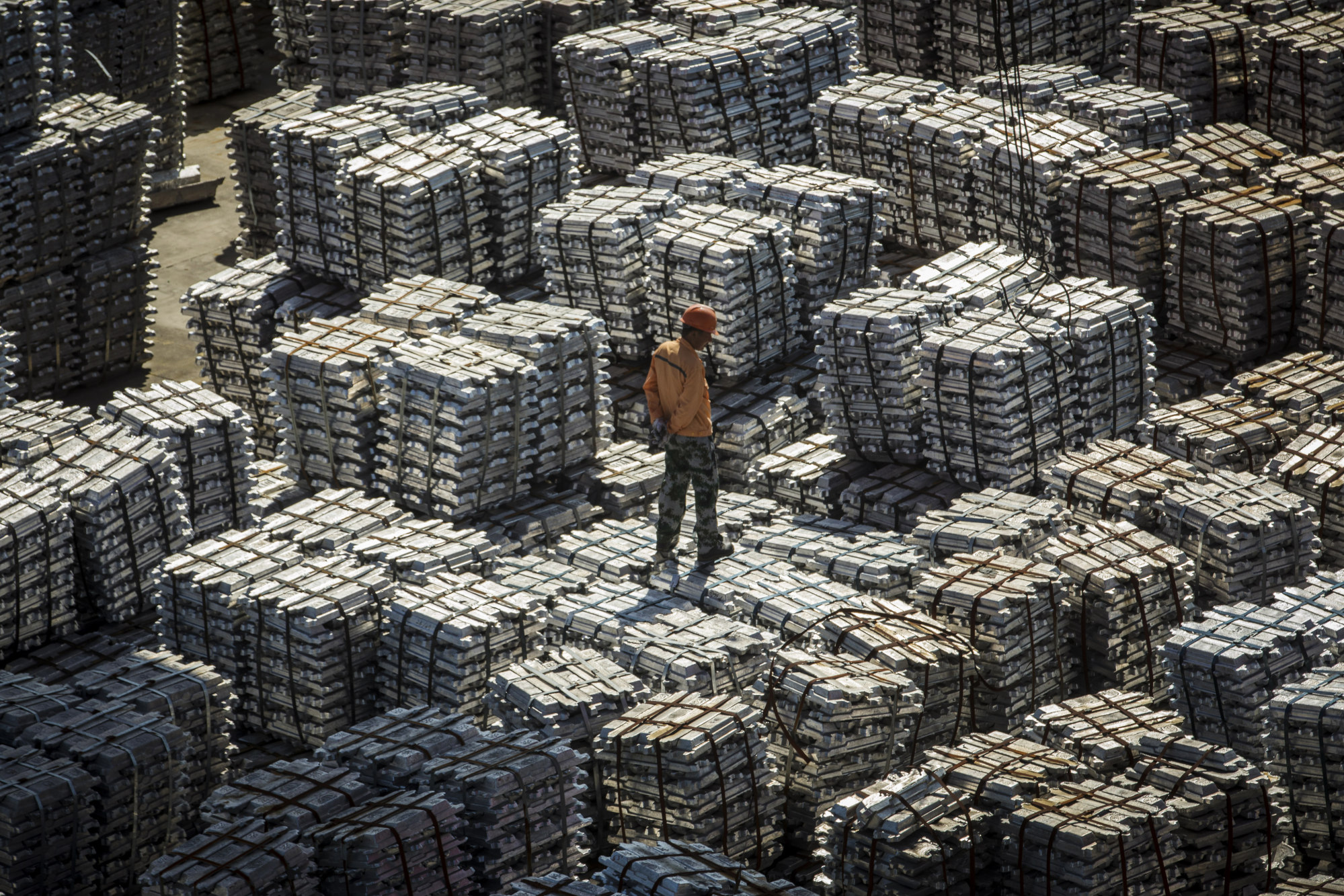 Views of Aluminum Stockyards as China, U.S. Roll Out New Tariffs