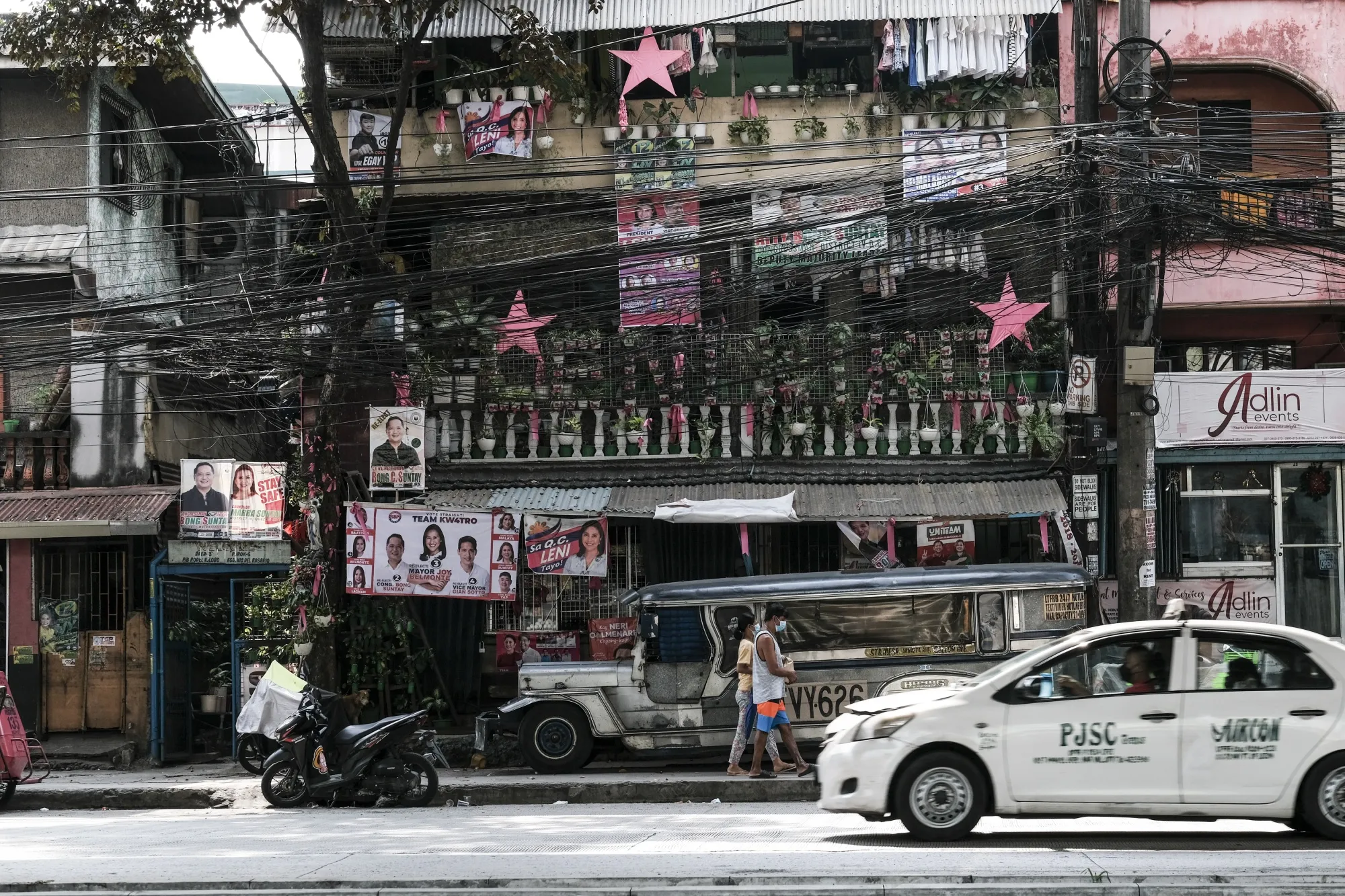 Campaign posters in a residential area in Quezon City, the Philippines, earlier in April.&nbsp;
