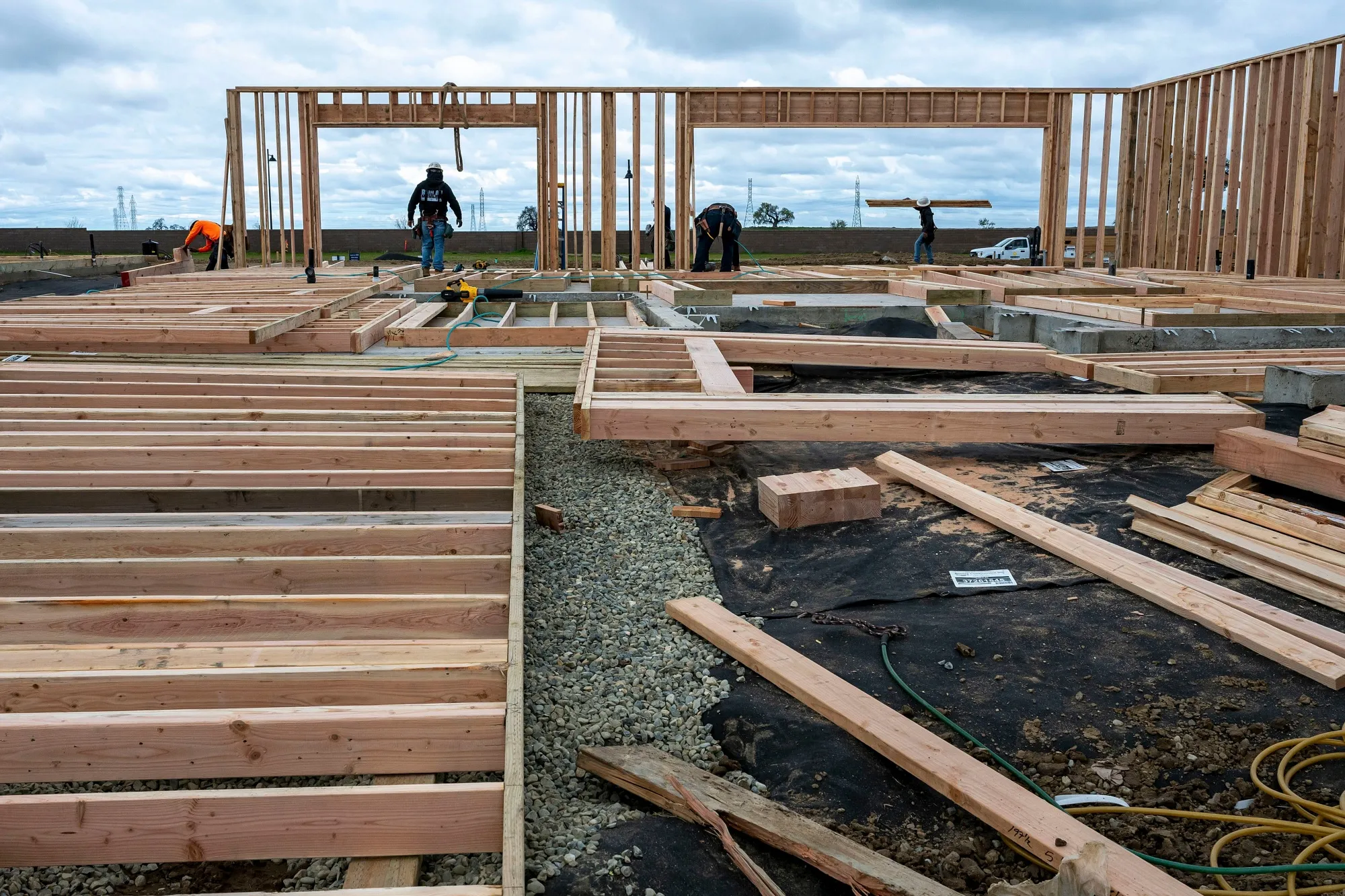 A house under construction at the Toll Brothers Preserve in Folsom, California.