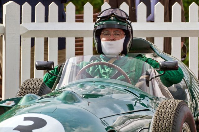 Socfin co-owner and chairman, Hubert Fabri, in a 1959 Aston Martin at a classic car festival in 2010.