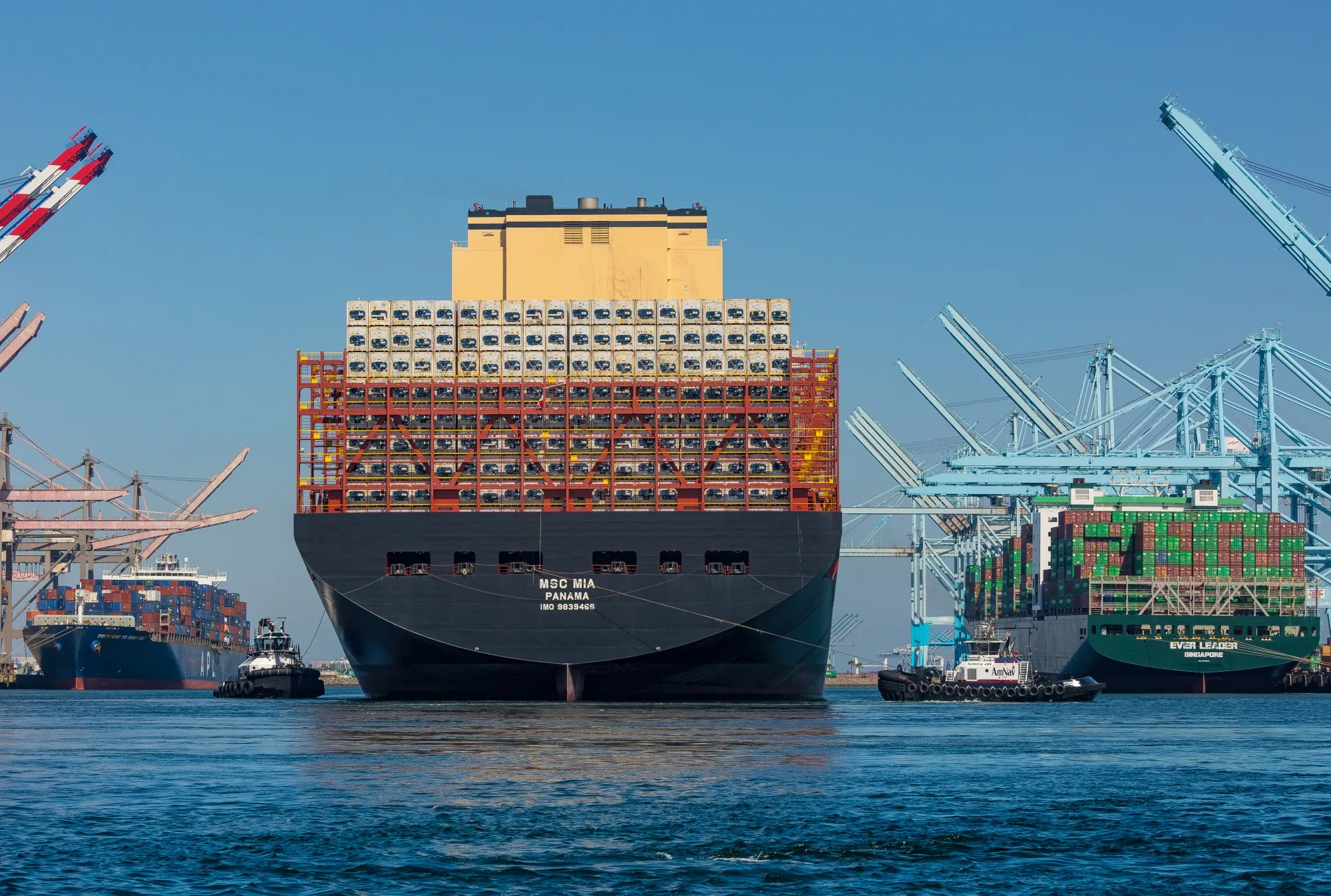 Container ships at the Port of Los Angeles.